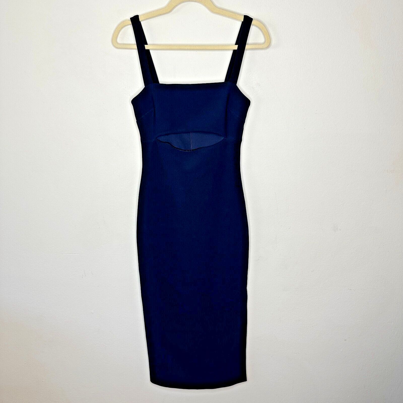 BEC + BRIDGE Bec + Bridge Navy Peek-A-Boo Midriff Cutout Zip Midi Dress 4 Size S / US 4 / IT 40 - 2 Thumbnail