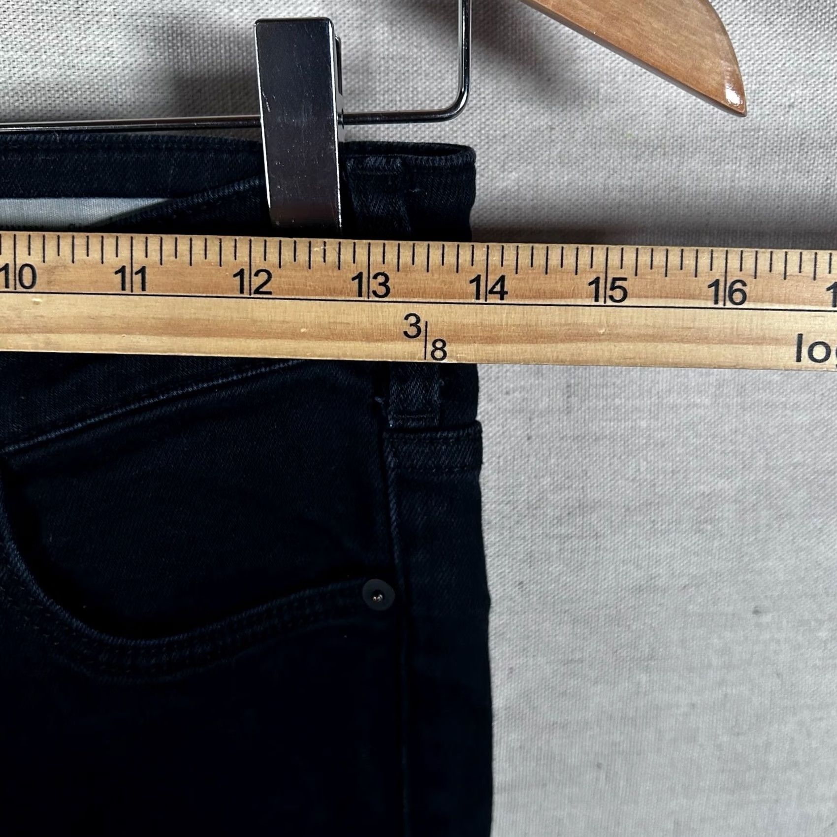 Vintage Pilcro and the Letterpress High-Rise Skinny Jeans Black Raw Hem 27 Size 27" / US 4 / IT 40 - 5 Thumbnail
