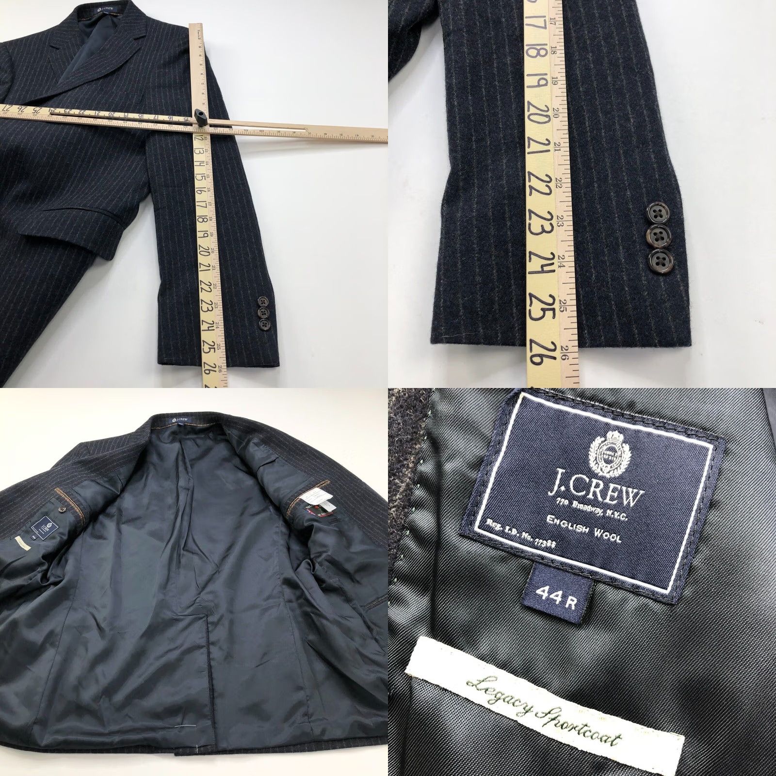 J.Crew J.Crew Legacy Sportcoat 44 R Wool Button Sport Coat Jacket Navy Blue Striped Size US S / EU 44-46 / 1 - 8 Thumbnail
