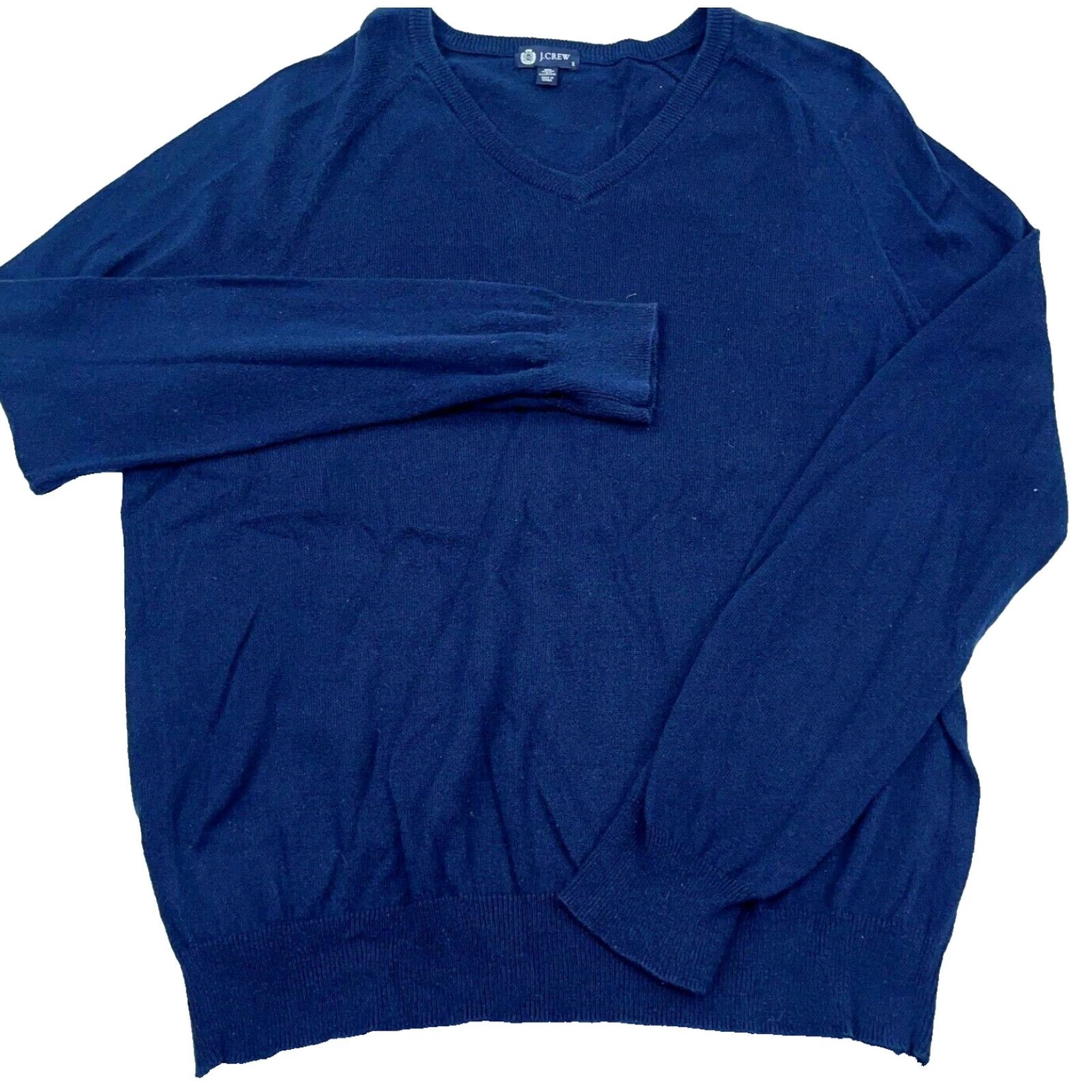 J.Crew J.CREW Sweater Men S Blue Cotton Cashmere Blend V-Neck Pullover Size US S / EU 44-46 / 1 - 2 Thumbnail