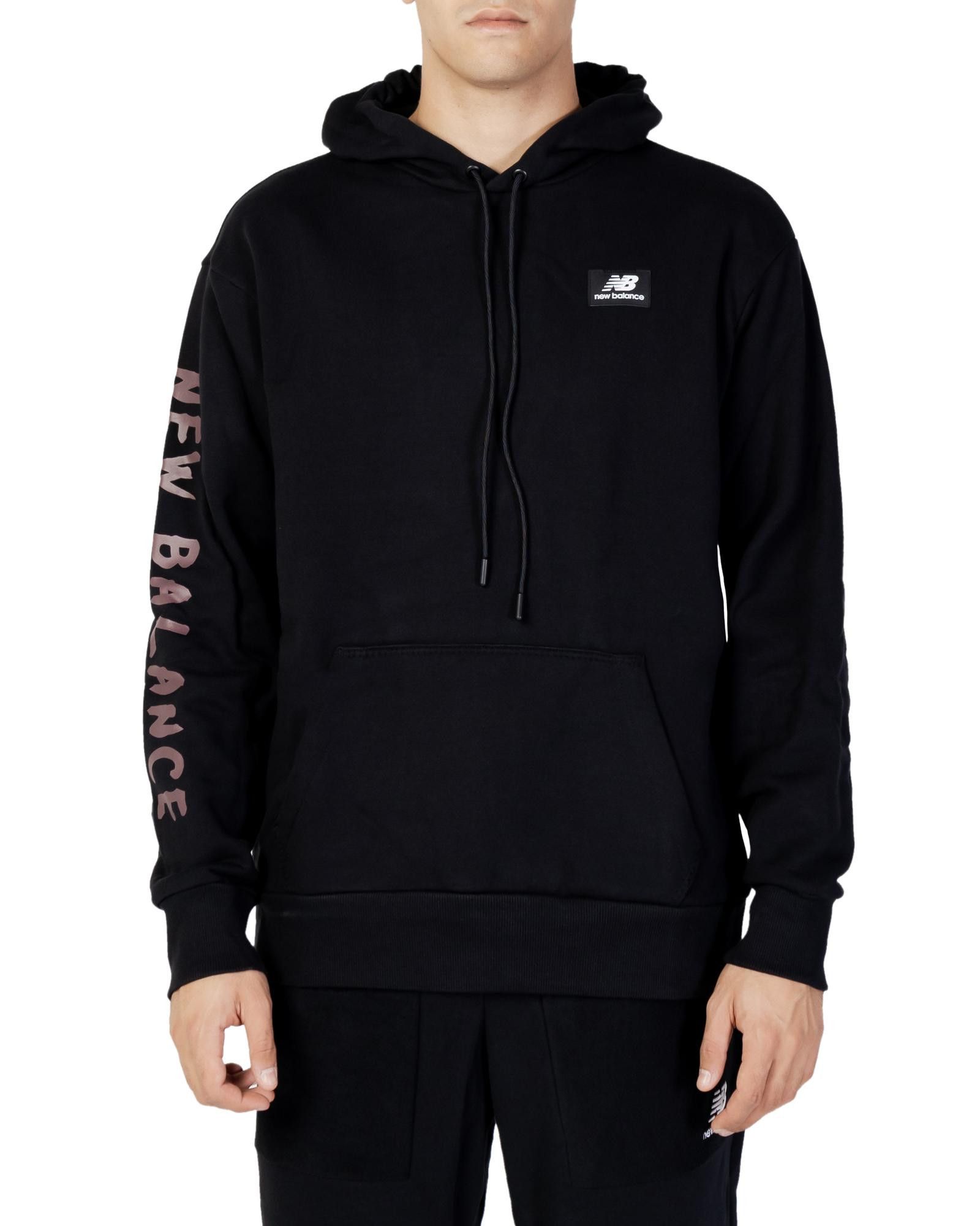 image of New Balance Hooded Cotton Sweatshirt in Black, Men's (Size Small)