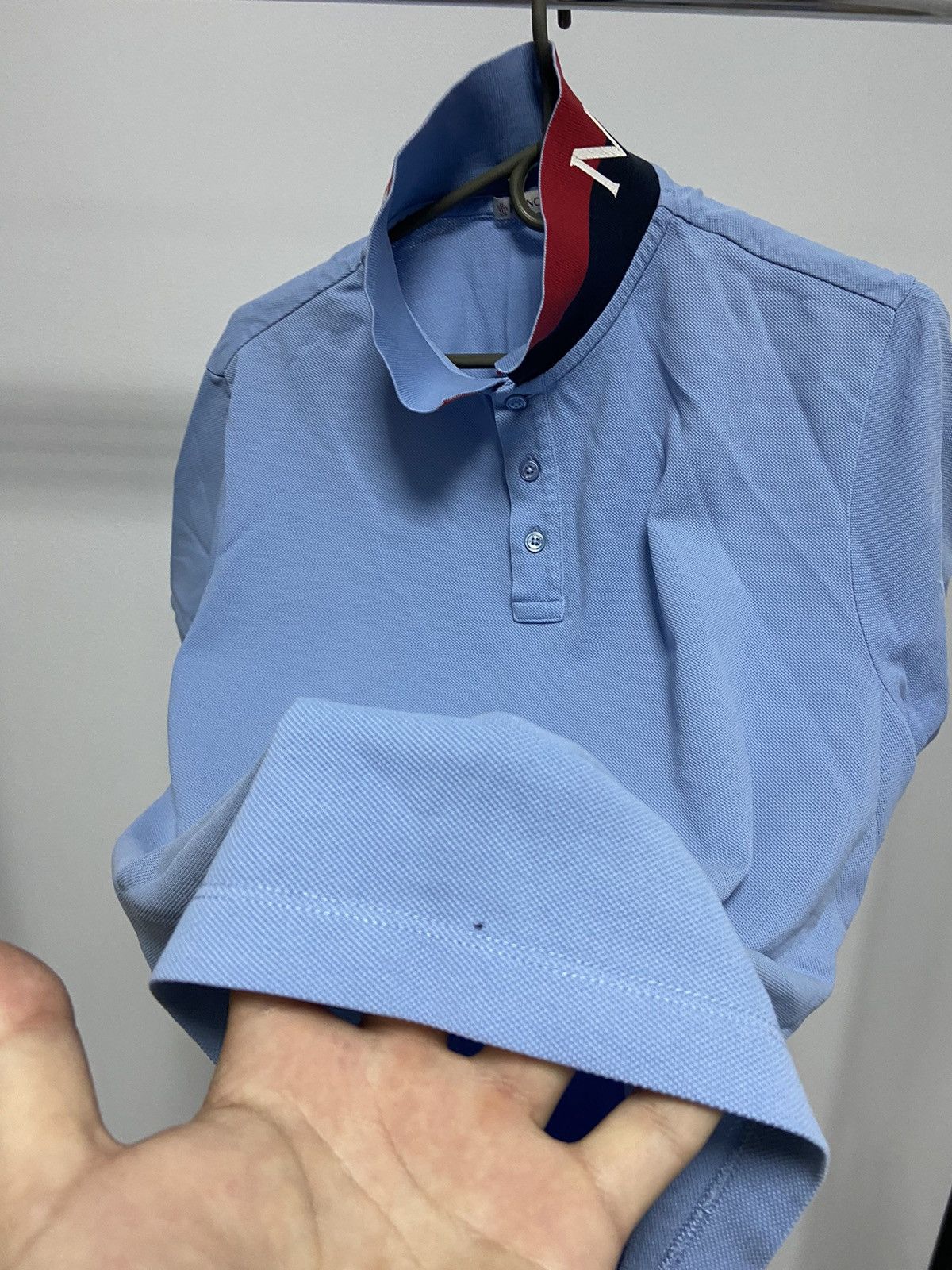 Moncler × Vintage Moncler Vintage T-Shirt Polo Small Logo logo neck Size US L / EU 52-54 / 3 - 10 Thumbnail