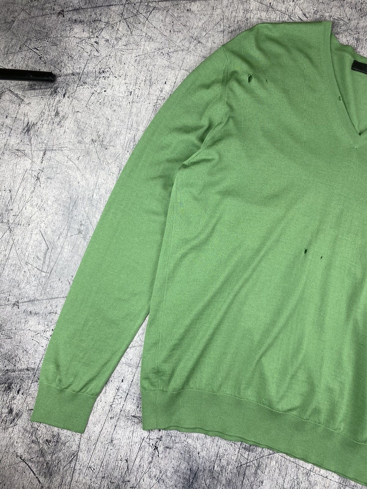Prada Vintage Prada Distressed Jumper Sweater Pullover Size US L / EU 52-54 / 3 - 4 Thumbnail