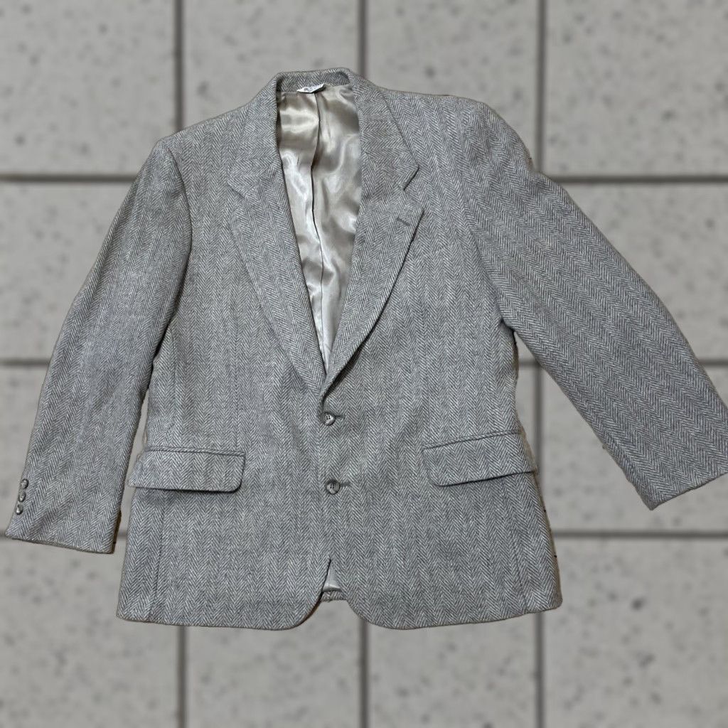 Vintage VINTAGE DELLAPENNA Pure New Wool Tweed Blazer Men 44 USA Brown Wool Tweed 2 Piece Blazer Jacket Mens Regular Fit Notch Lapel Size 44R - 1 Thumbnail