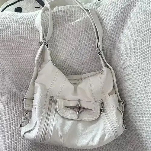 Japanese Brand × Vintage Solid Messenger Bag PU Leather Cute Star Tote Bag y2k Size ONE SIZE - 2 Thumbnail