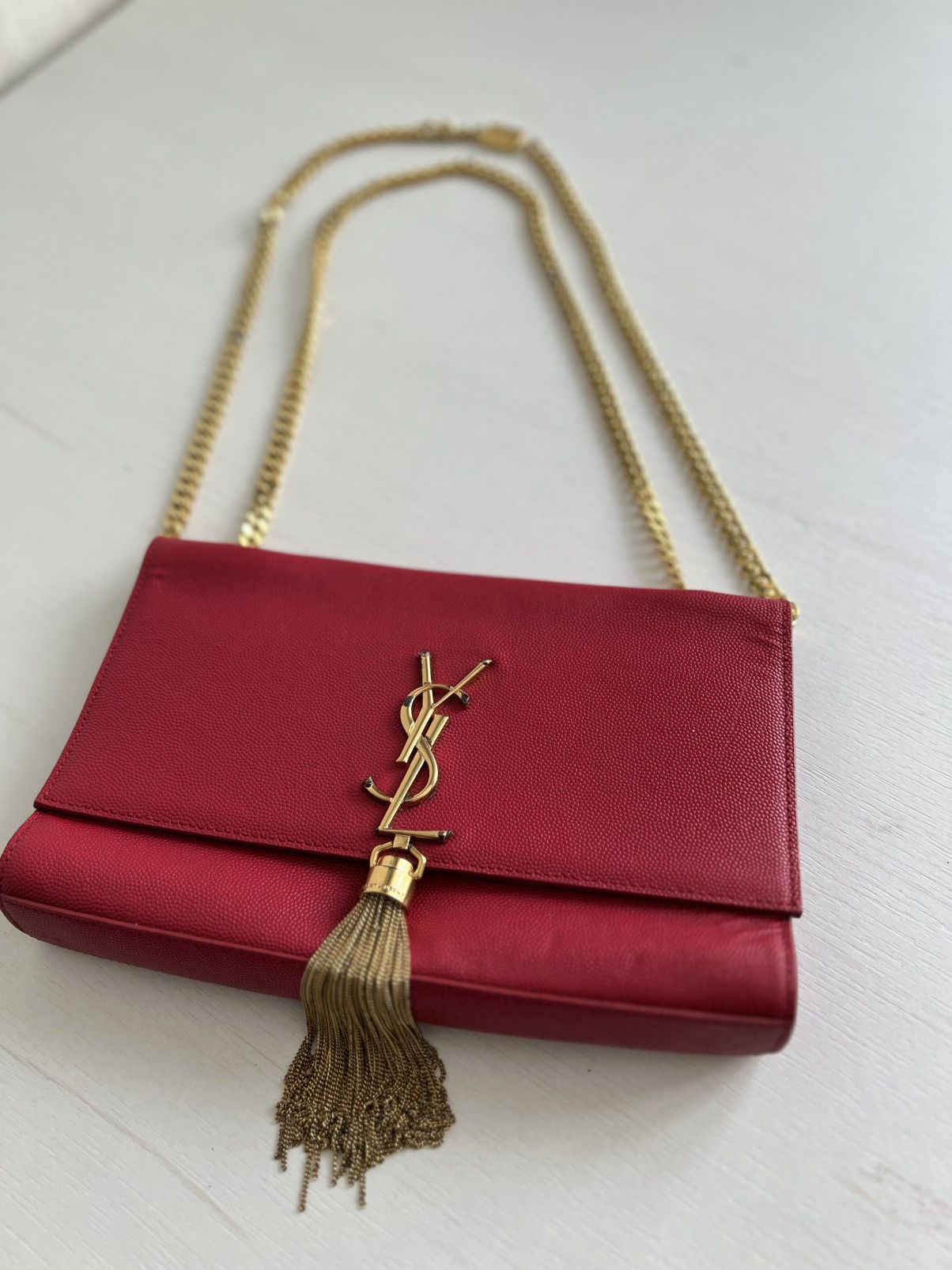Saint Laurent Paris YVES Saint Laurent Kate Shoulder Bag Crossbody Purse in Black, Women's