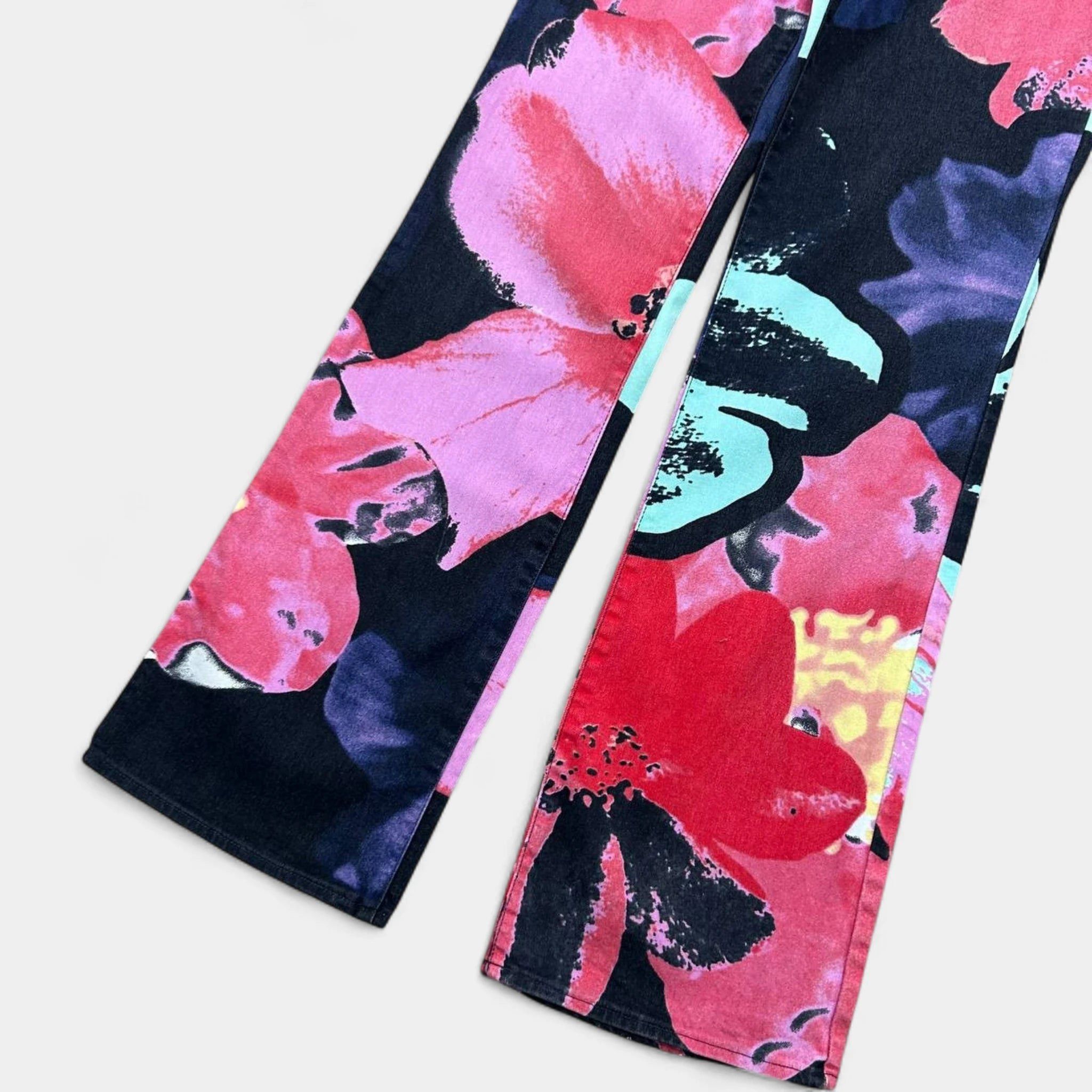 Just Cavalli Just Cavalli 2000s Floral Multicolor Flared Denim Pants Size US 28 / EU 44 - 7 Thumbnail
