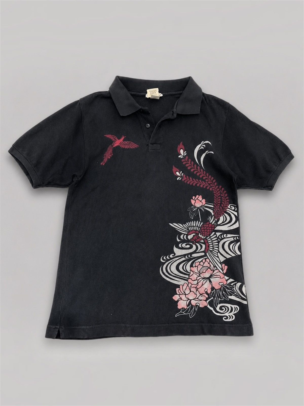 Japanese Brand Nanten Sunfaded Gothic Sukajan Polo Tshirt Size US M / EU 48-50 / 2 - 1 Thumbnail