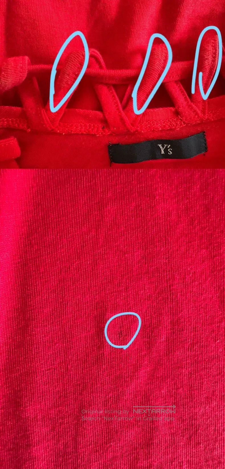 Yohji Yamamoto Y's Yohji Yamamoto Red Cutout Neck Top Size US M / EU 48-50 / 2 - 4 Thumbnail
