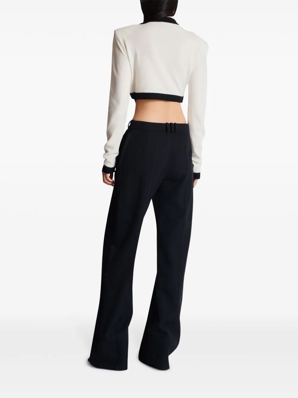 Balmain o1s1wg111225 Filo Leone Catena' Sweater in White/Black Size S / US 4 / IT 40 - 5 Thumbnail