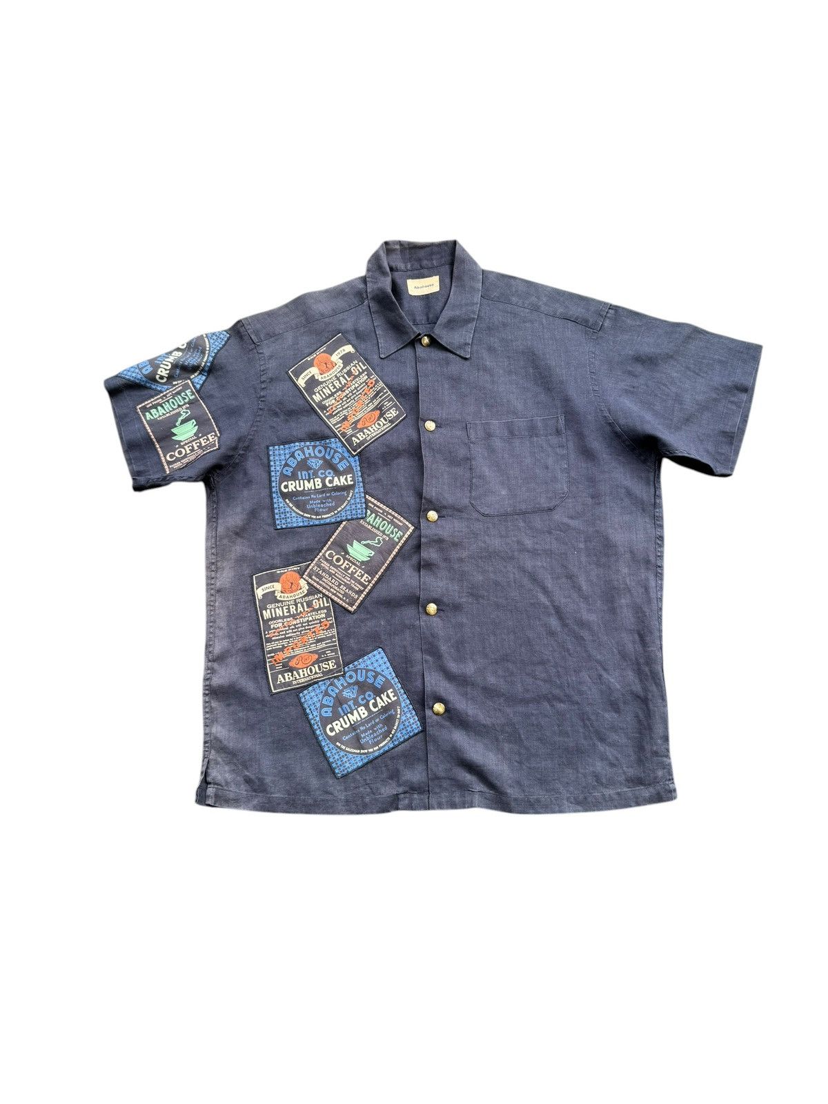ABAHOUSE Abahouse Faded Indigo Patch Shirt Size US XXL / EU 58 / 5 - 1 Thumbnail