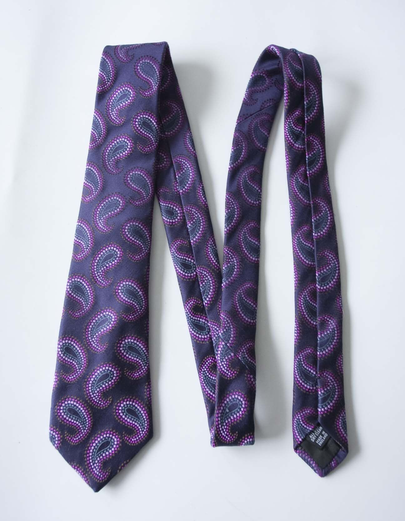 Duchamp London Duchamp Paisley Tie Silk Made in England Purple Size ONE SIZE - 3 Thumbnail