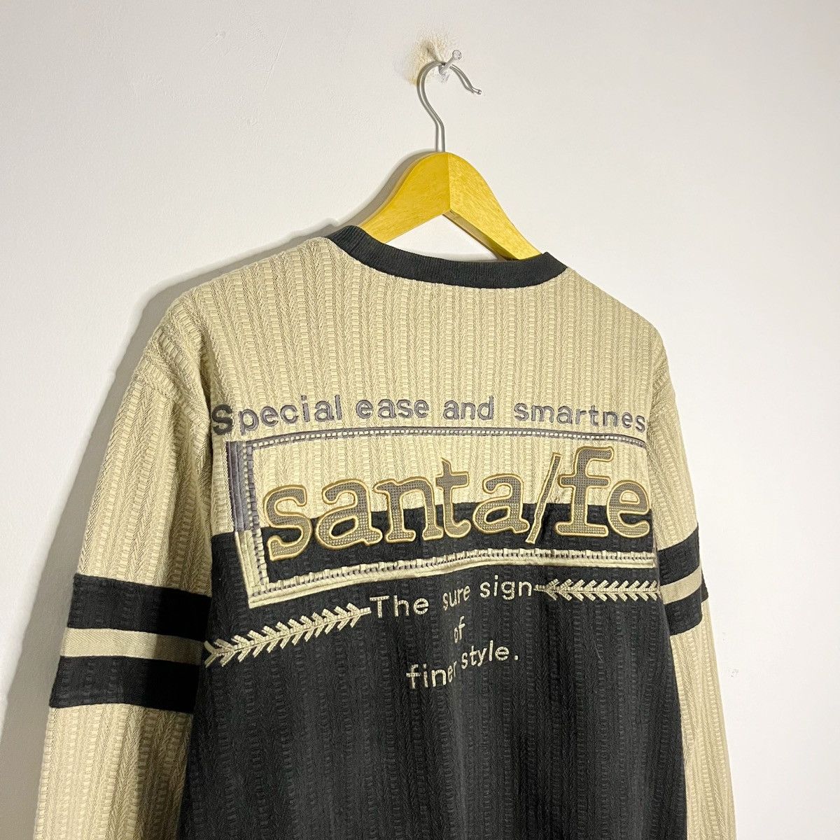 Vintage 90s Two-Tone Ribbed Sleeve Graphic Sweatshirt Size US M / EU 48-50 / 2 - 3 Thumbnail