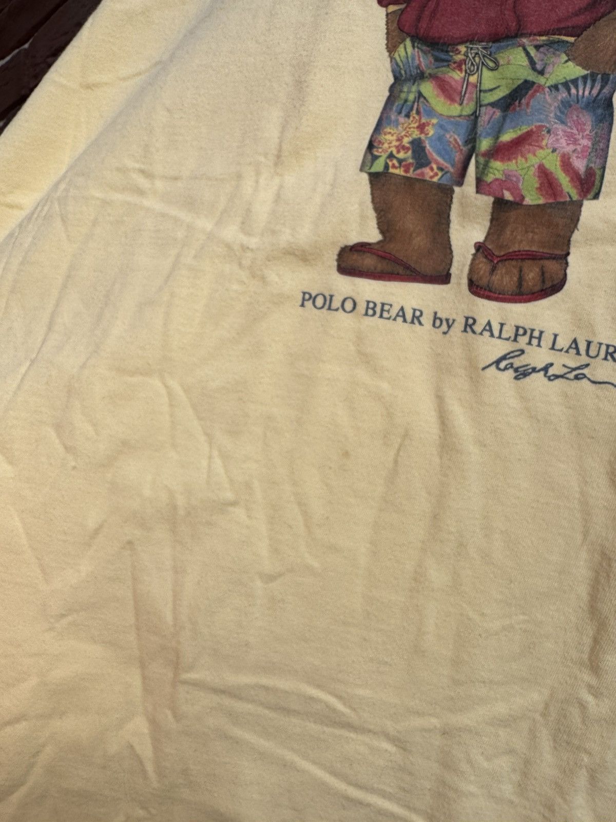 Polo Ralph Lauren Vintage Polo Bear Ralph Lauren Tshirt Yellow 2XL Streetwear Size US XXL / EU 58 / 5 - 5 Thumbnail