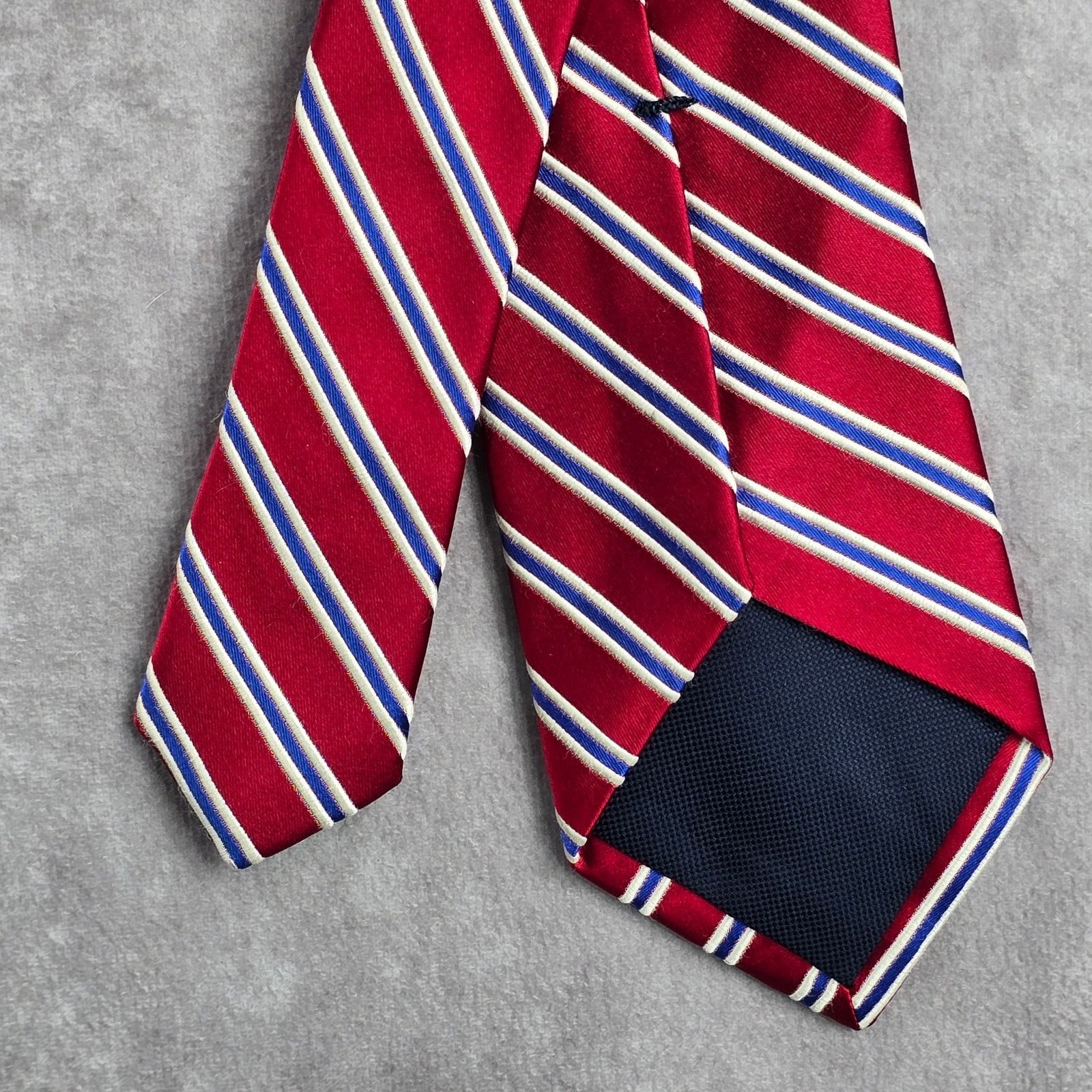 Other Eagle Red Blue White Stripe Repp 100% Silk Neck Tie NWOT Size 28 - 6 Thumbnail