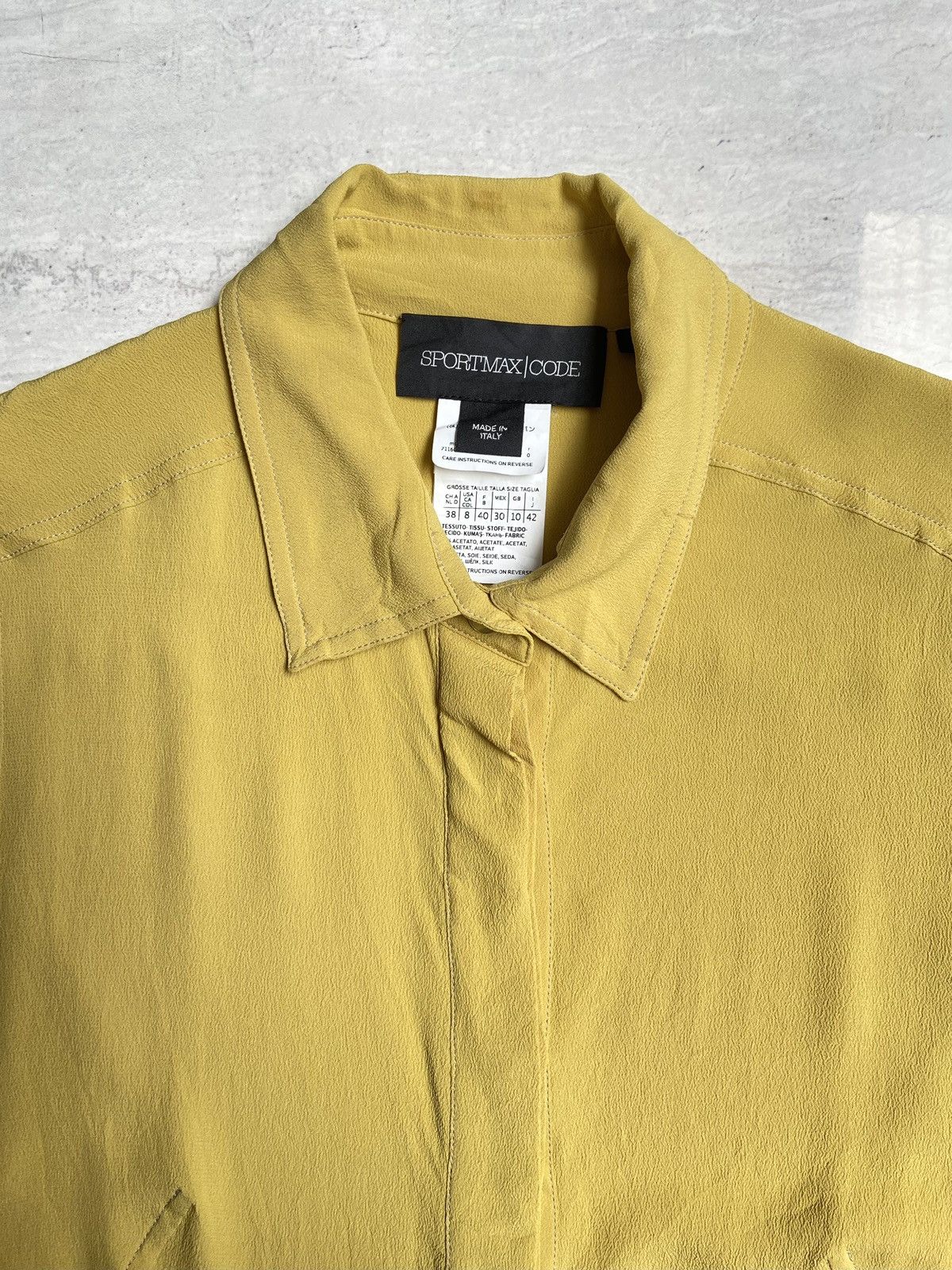 Max Mara × Sportmax SPORTMAX CODE Yellow Shirt Size S / US 4 / IT 40 - 4 Thumbnail