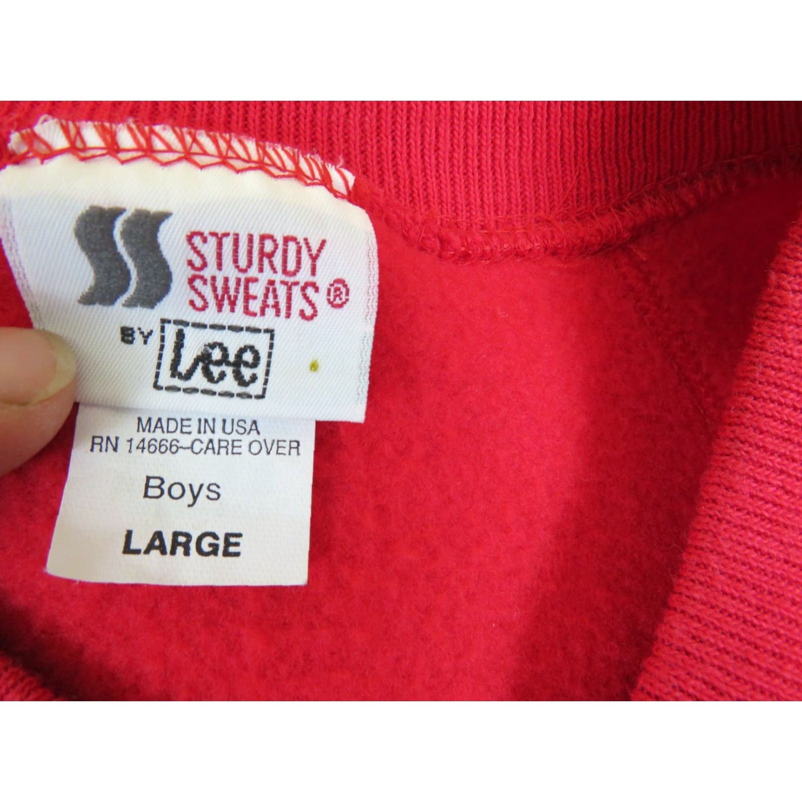 Lee VINTAGE Lee Sturdy Sweats Sweatshirt Red L Boys Deer Buck Whitetail 70s 80s Size US L / EU 52-54 / 3 - 5 Thumbnail