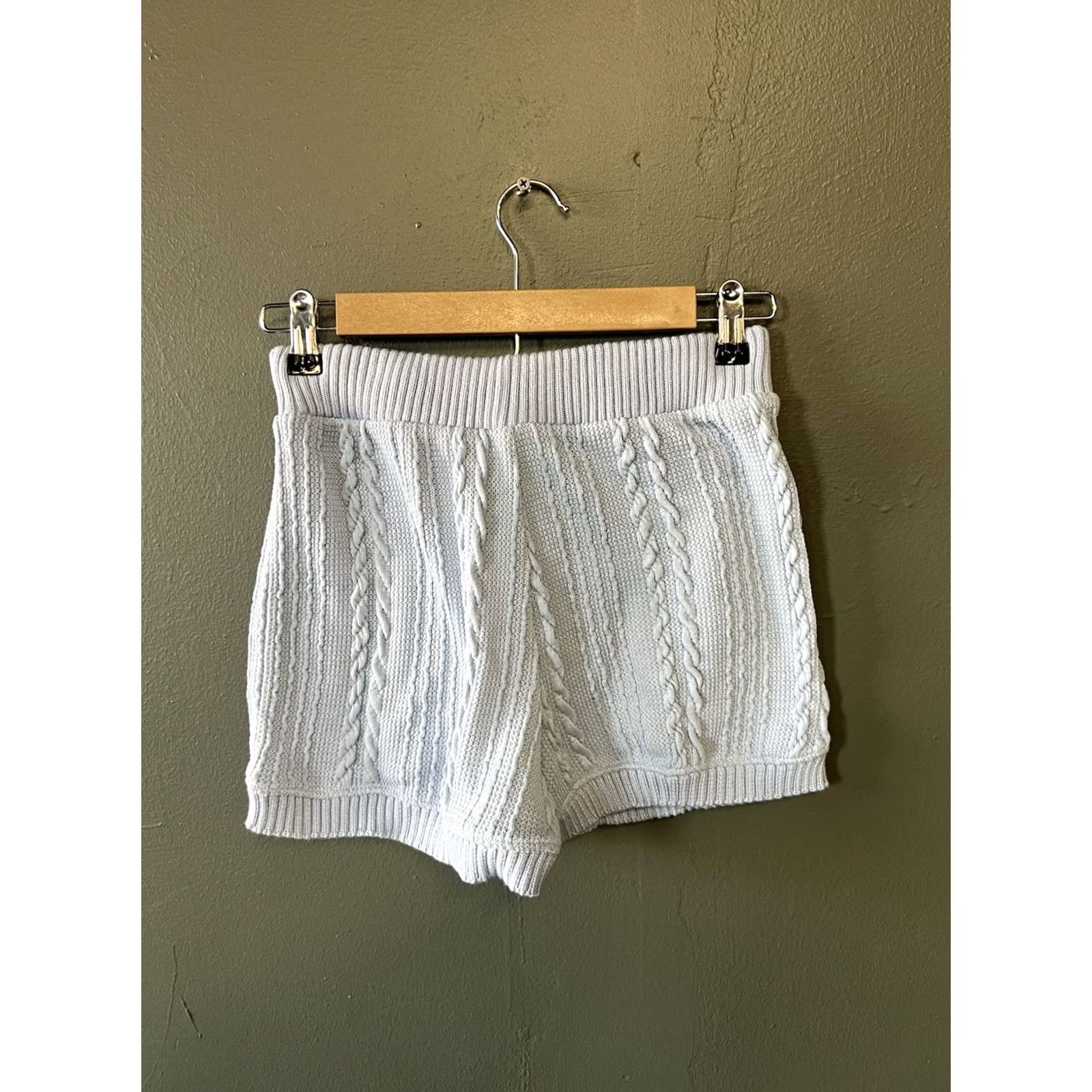 Zara Zara Womens Blue Knit Short Shorts Pull On Size M Regular Sweat Knit For Women Boys Girls Mens Size 32" / US 10 / IT 46 - 2 Thumbnail