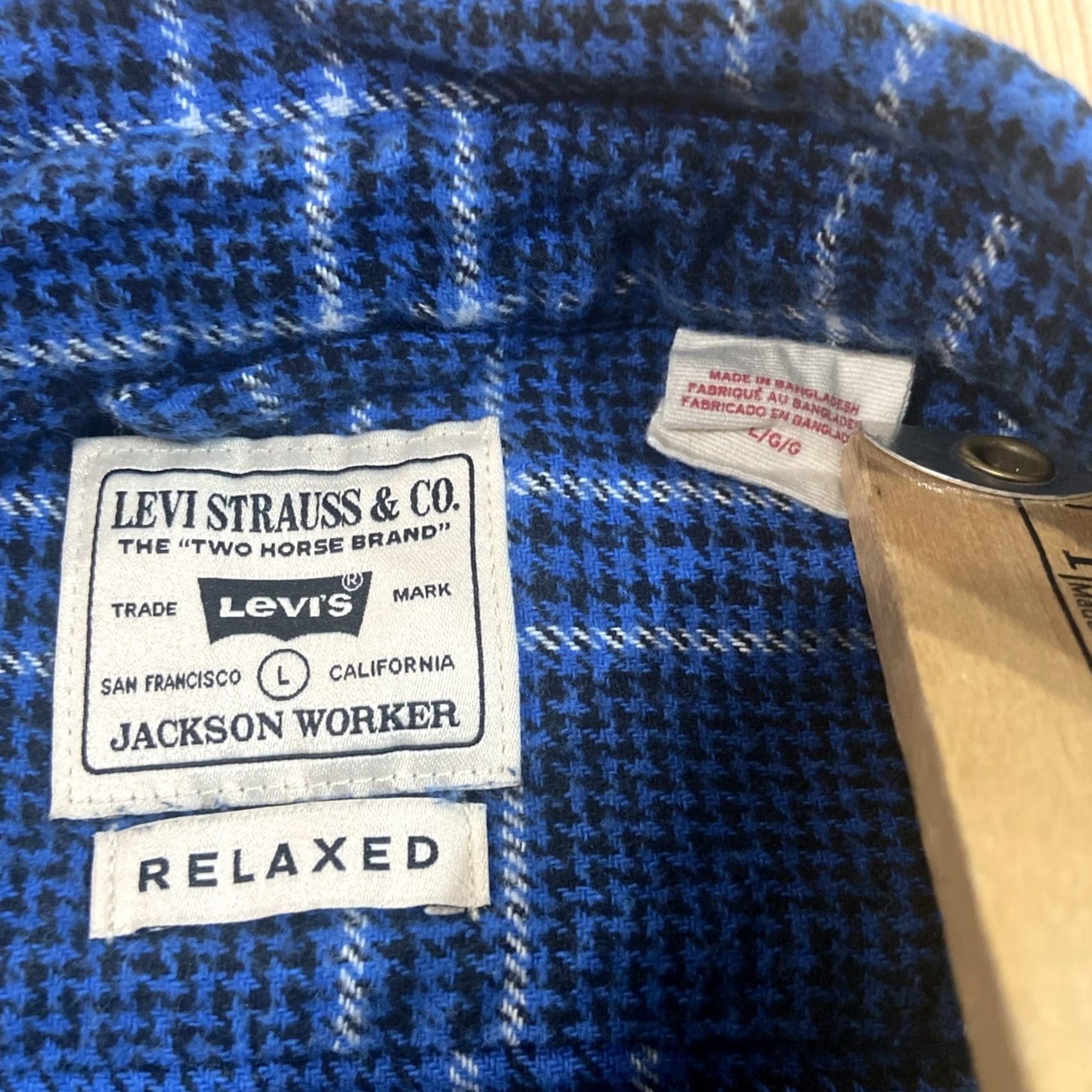 Levi's VINTAGE Levi’s Jackson Worker Men's Flannel Shirt Relaxed Heavyweight Plaid Long Sleeve Blue Size L Size US L / EU 52-54 / 3 - 3 Thumbnail