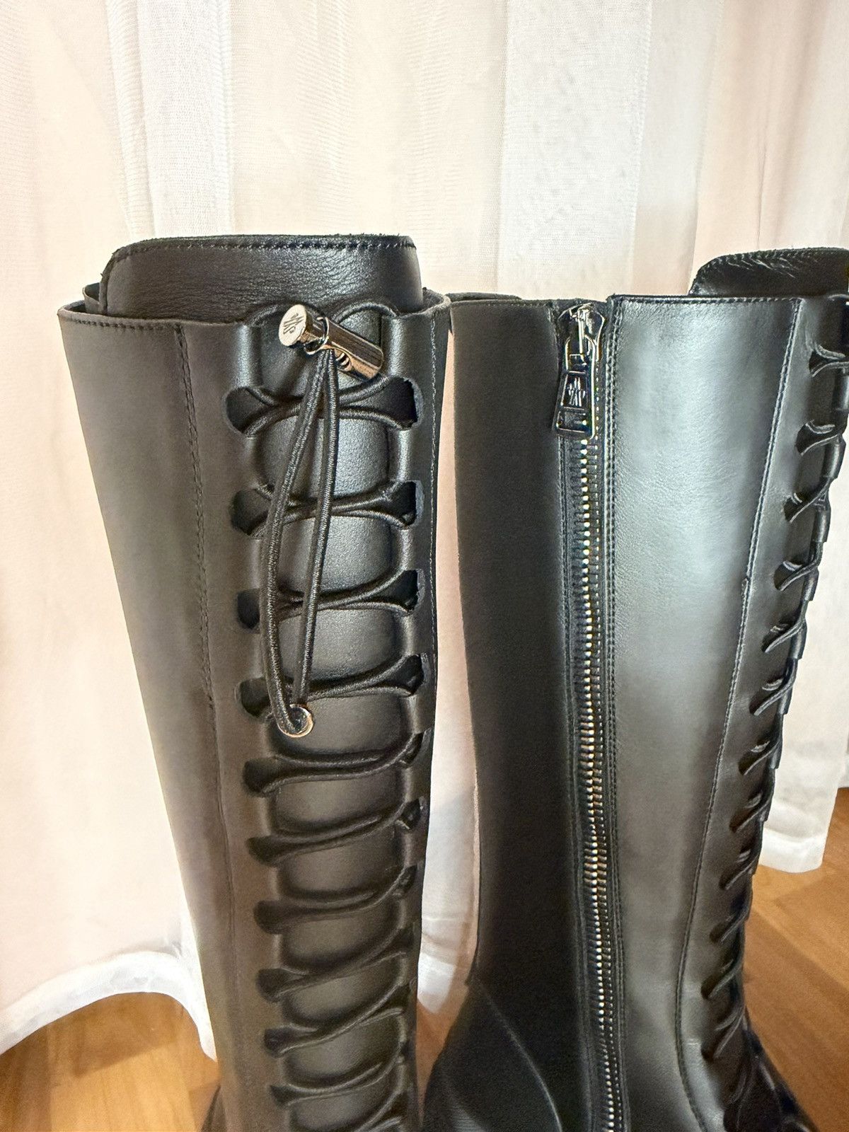Moncler Moncler Vail Lace-up Leather Boots — Black / EU 36 / US 6 Size US 6 / IT 36 - 2 Thumbnail