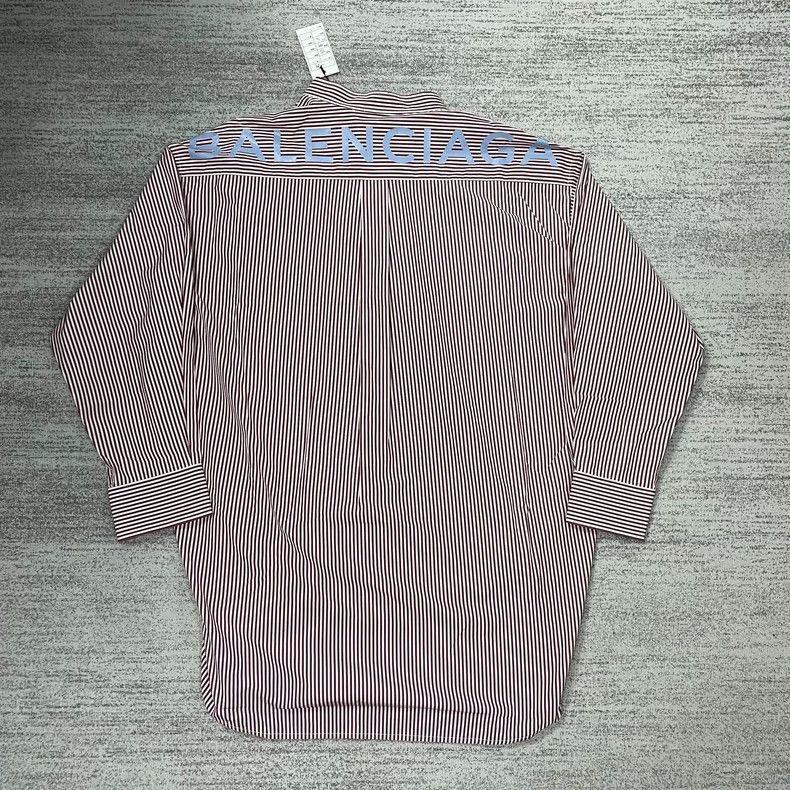 Balenciaga Balenciaga size 34 Logo shirt with blue and pink stripes a Size M / US 6-8 / IT 42-44 - 2 Thumbnail
