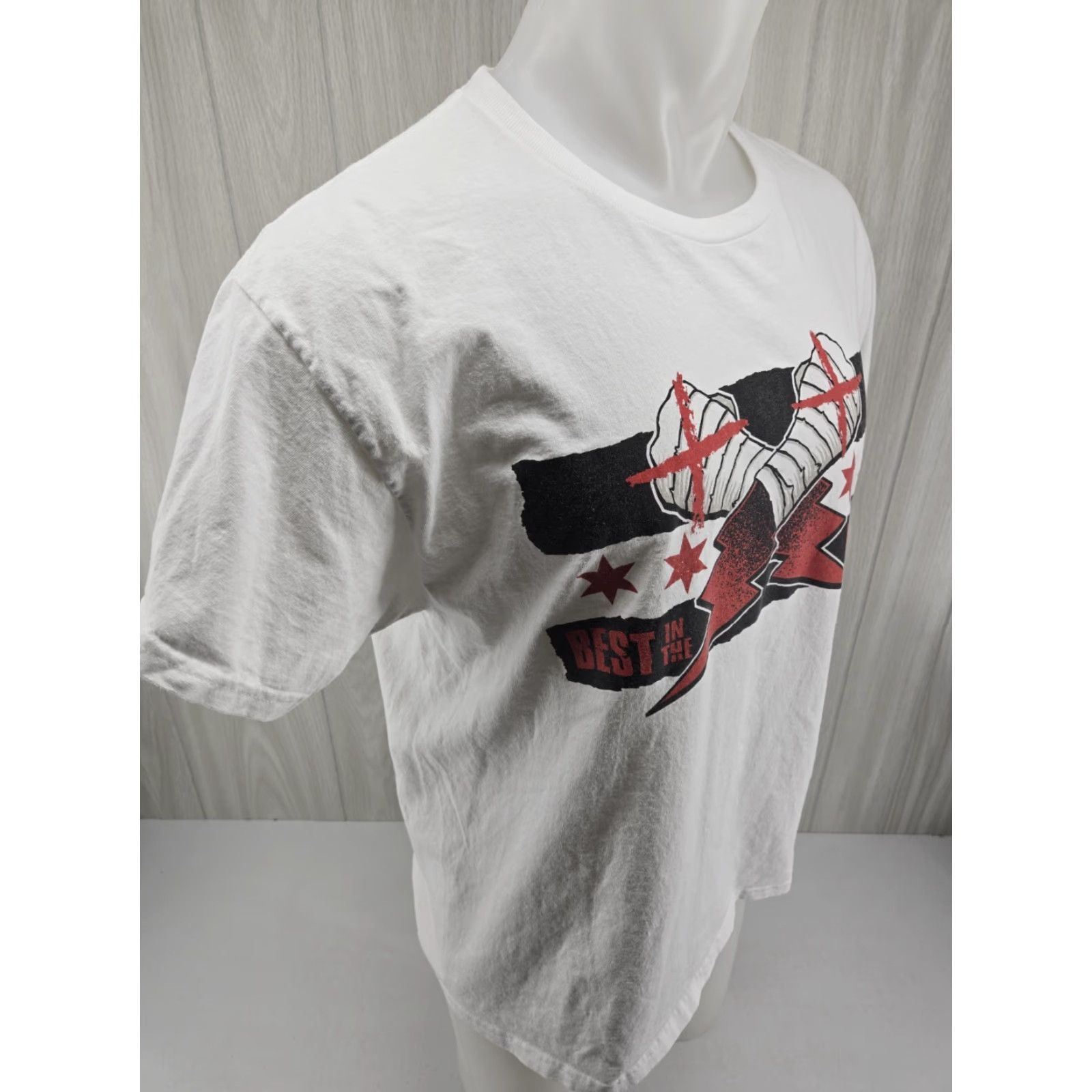 Gildan VINTAGE CM Punk AEW Men's Short Sleeve T-Shirt White 100% Cotton Crew Neck L Shirts Mens CM Punk AEW Shirt Size US L / EU 52-54 / 3 - 7 Thumbnail
