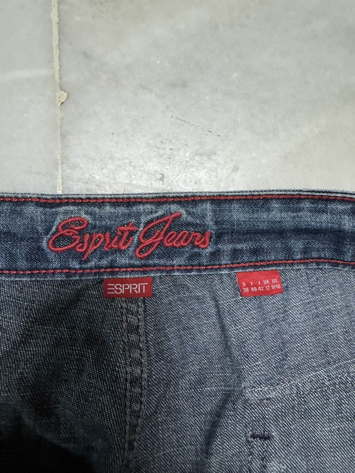 Esprit 💥BAGGY FLARE💥VINTAGE ESPRIT MUDWASH CARGO JEANS SICK DISTRES Size US 31 - 12 Thumbnail