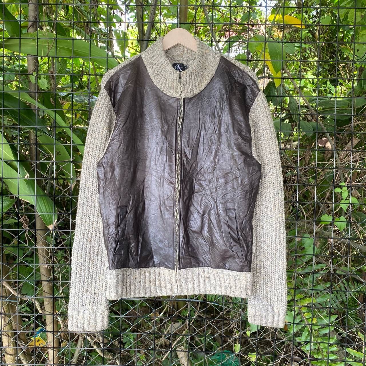 Calvin Klein Calvin Klien Knit Leather Jacket Size US M / EU 48-50 / 2 - 1 Thumbnail