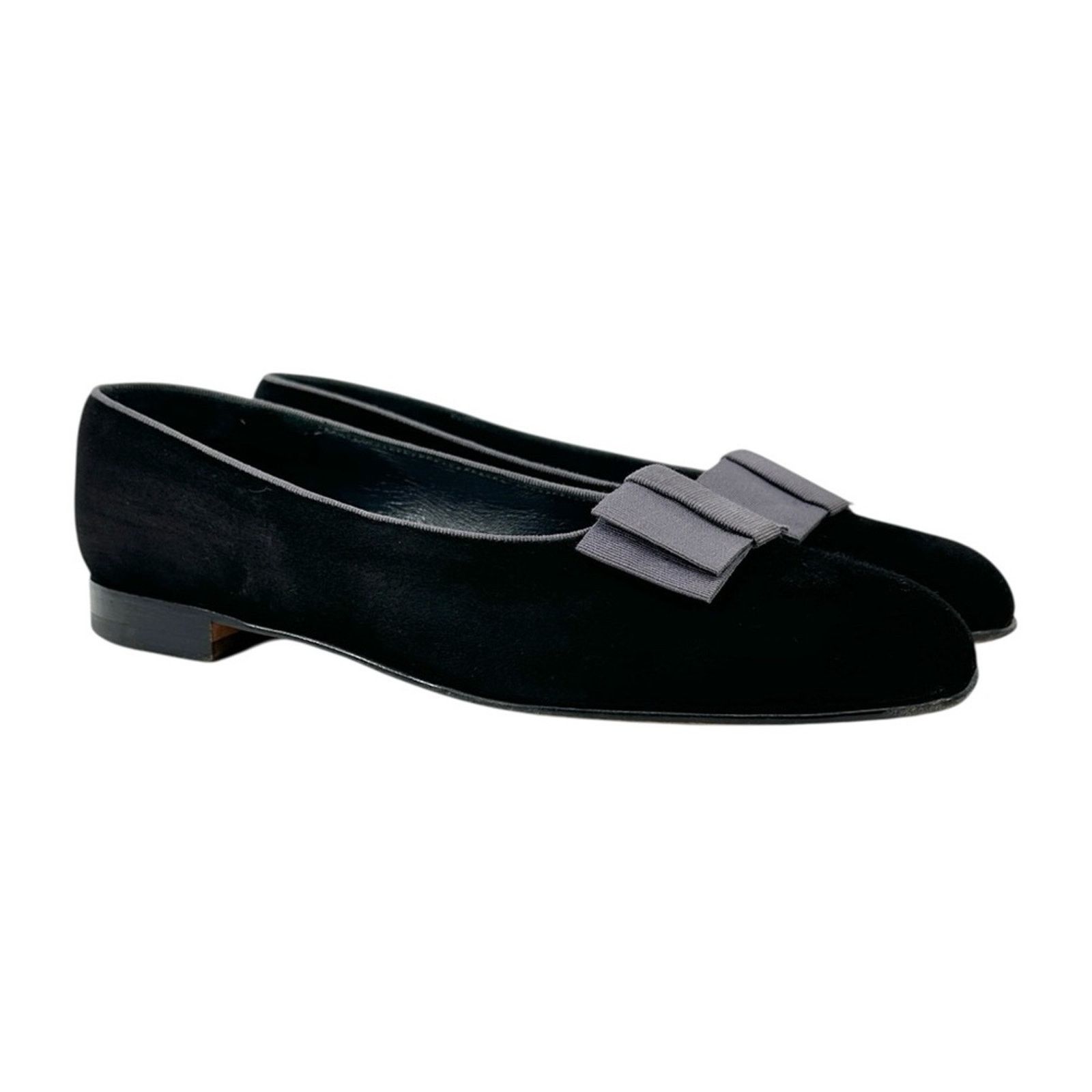 Manolo Blahnik Black Suede Black Tie Opera Pumps Loafers Formal Dress Shoes Size US 9 / EU 42 - 2 Thumbnail