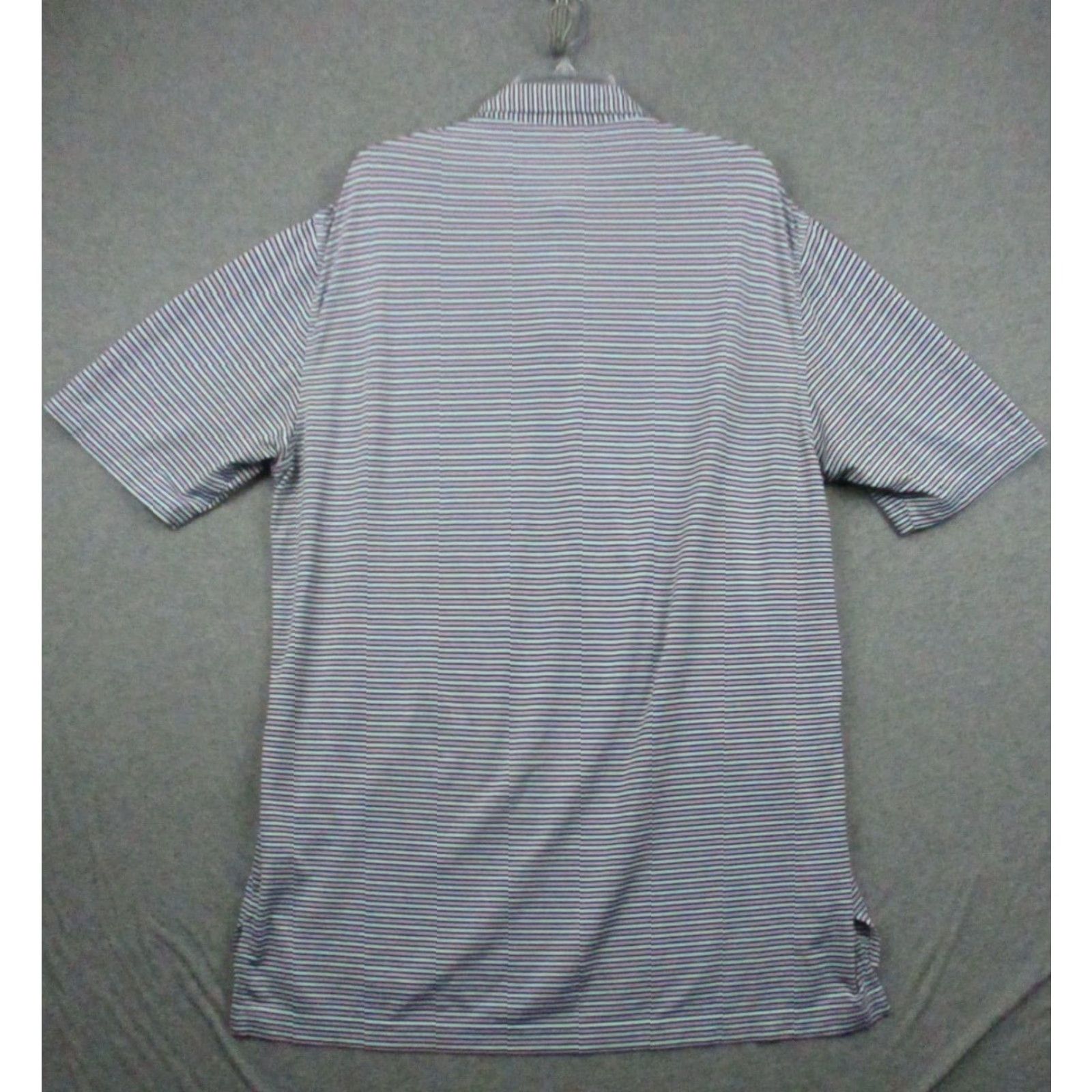Peter Millar Peter Millar Summer Comfort Shirt Polo Golf Stretch Large Black Purple Stripe Mens Shirt Regular 44 Multicolor Logo Button Size US L / EU 52-54 / 3 - 7 Thumbnail
