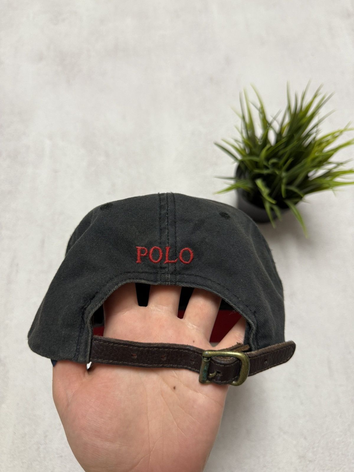 Polo Ralph Lauren × Vintage SICK Polo Ralph Lauren Cap Hat Black Mens Red Horse Y2K 90s Size ONE SIZE - 6 Thumbnail