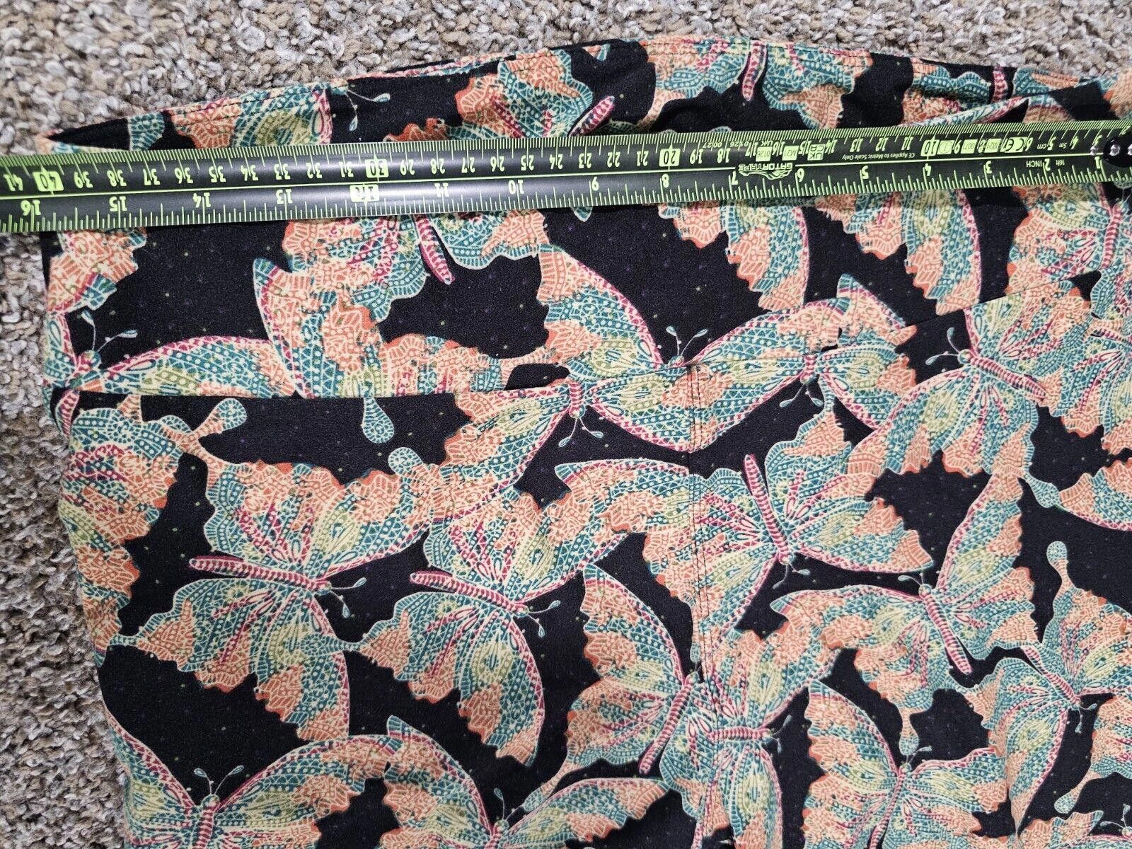 Designer LuLaRoe butterfly tall & curvy leggings Size 30" / US 8 / IT 44 - 2 Thumbnail