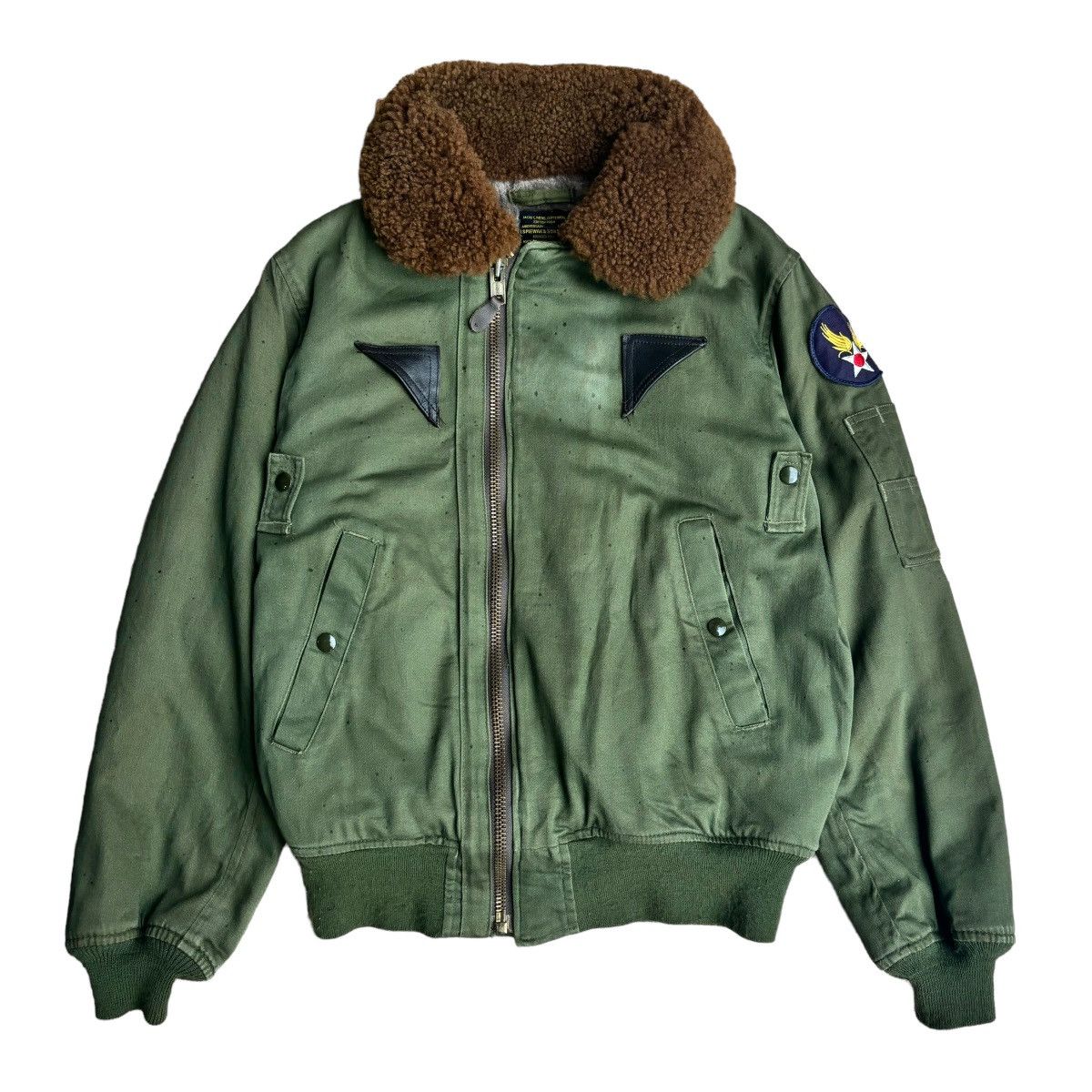 ジャケット・アウター 90s USA spiewak b-15 flight jackdet M SPIEWAK 90s Made in USA Old Flight jacket M khaki B-15