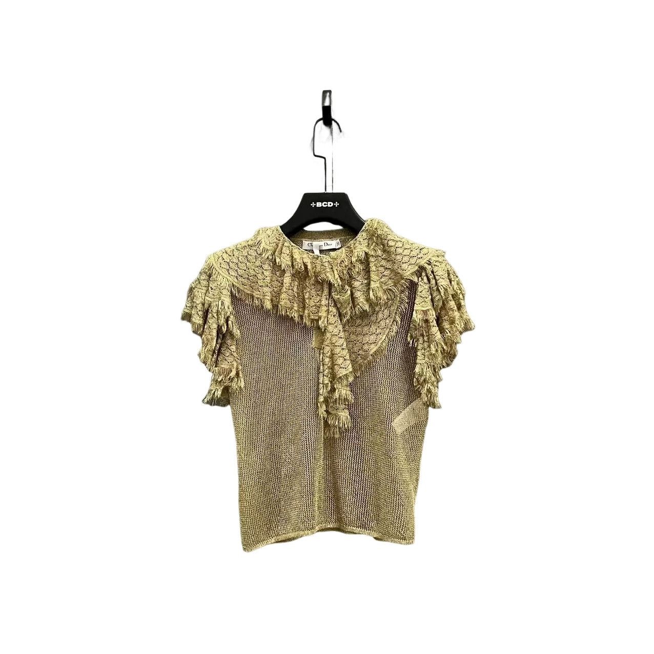 Dior Dior Fringe Mesh Knit Short Sleeve Top 36 Size XS / US 0-2 / IT 36-38 - 1 Thumbnail