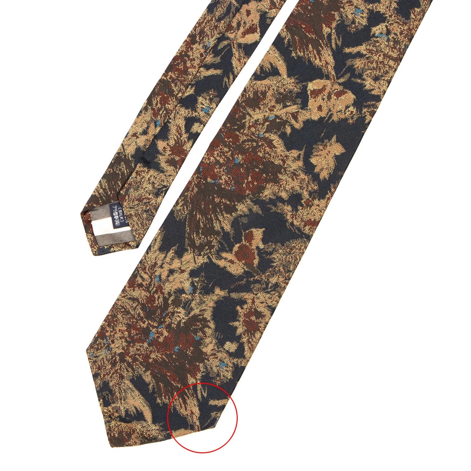 Jean Paul Gaultier Floral Jacquard Tie in Navy and Gold Size ONE SIZE - 3 Thumbnail