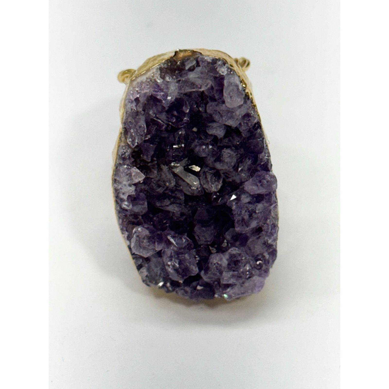 Vintage Vintage amethyst druzy purple stone adjustable ring Size ONE SIZE - 4 Thumbnail