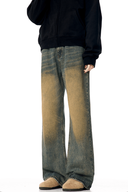 Japanese Brand × Jean America street straight loose retro wideleg distressed jeans Size US 34 / EU 50 - 4 Thumbnail