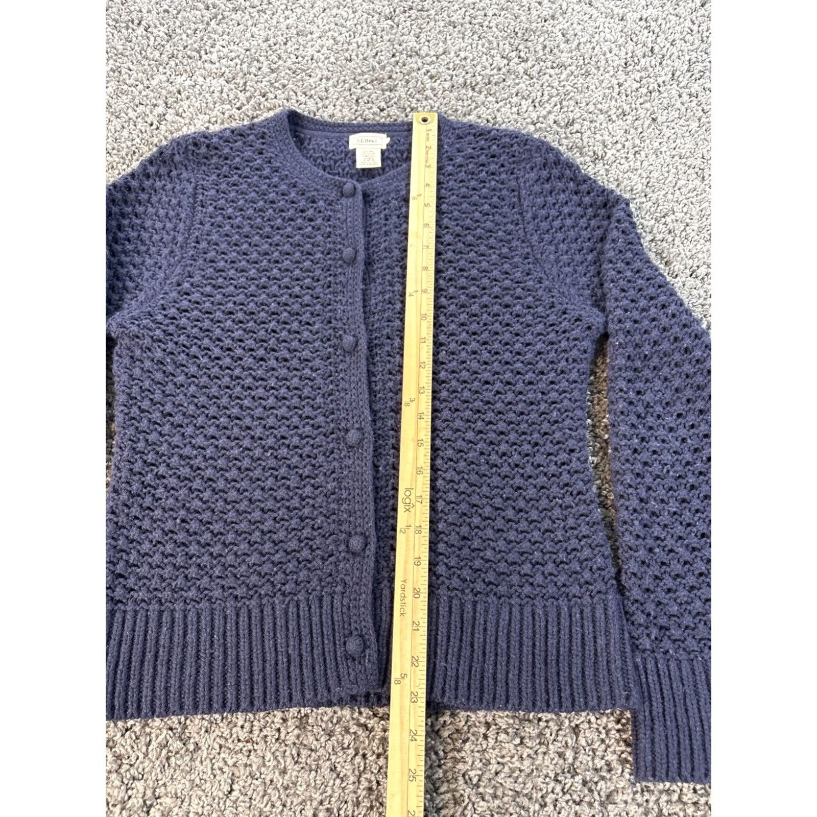 Vintage VINTAGE L.L. Bean Cardigan Sweater Womens M Wool Rabbit Hair Blend Crochet Blue Crew Neck 90s Preppy Womens Size M / US 6-8 / IT 42-44 - 2 Thumbnail