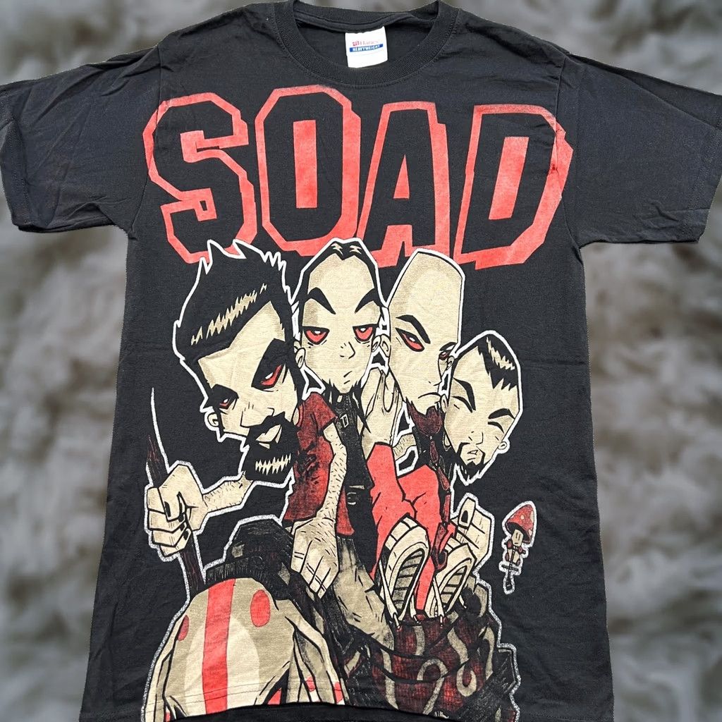 Hanes VINTAGE Hanes SOAD Cartoon T-Shirt Mens Small Black Tee Music Band Shirt Men XS Size US S / EU 44-46 / 1 - 1 Thumbnail