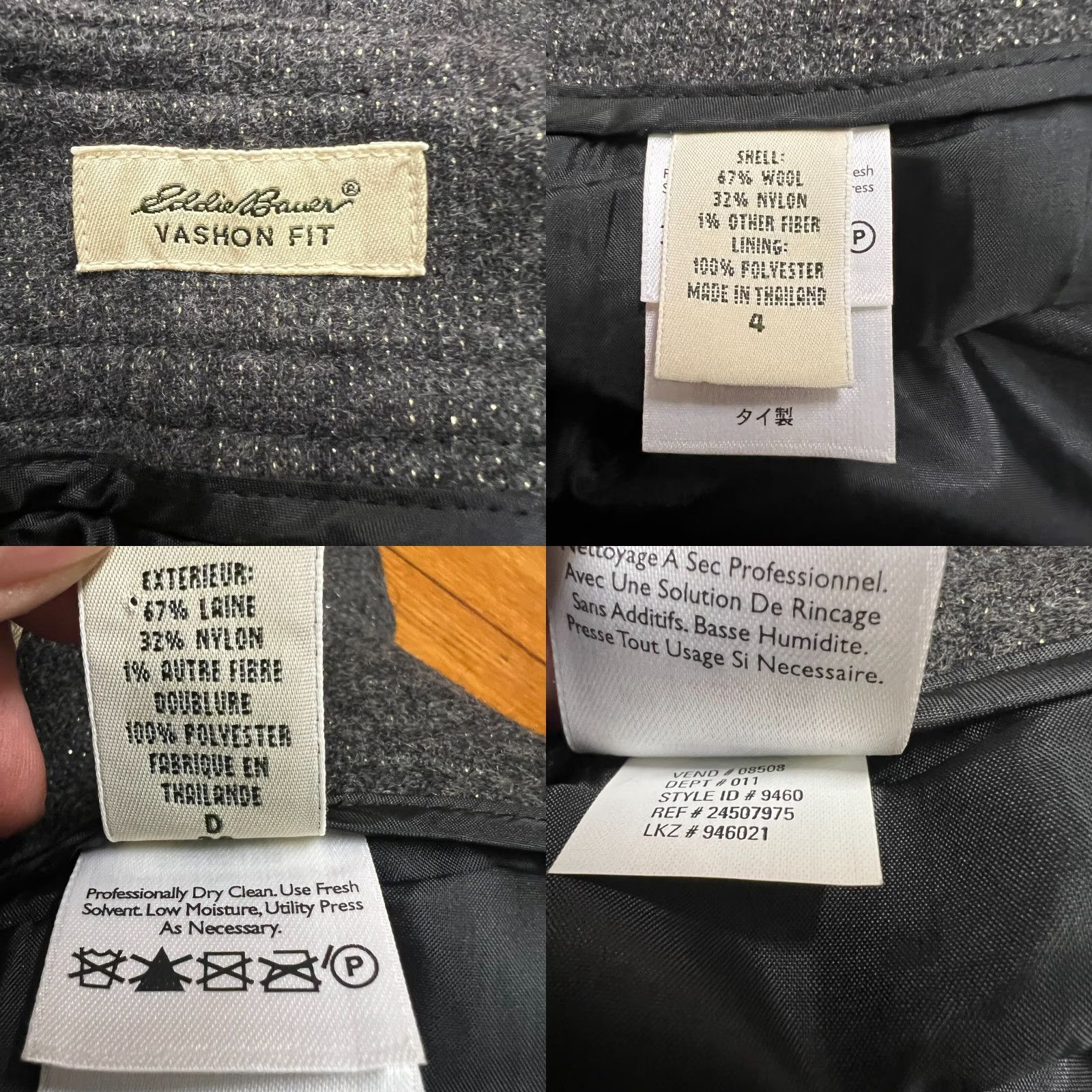 Eddie Bauer VINTAGE Eddie Bauer Flared Wool Blend Dress Pants Womens Size 4 Gray 33in Inseam Metallic Classic Size ONE SIZE - 8 Thumbnail
