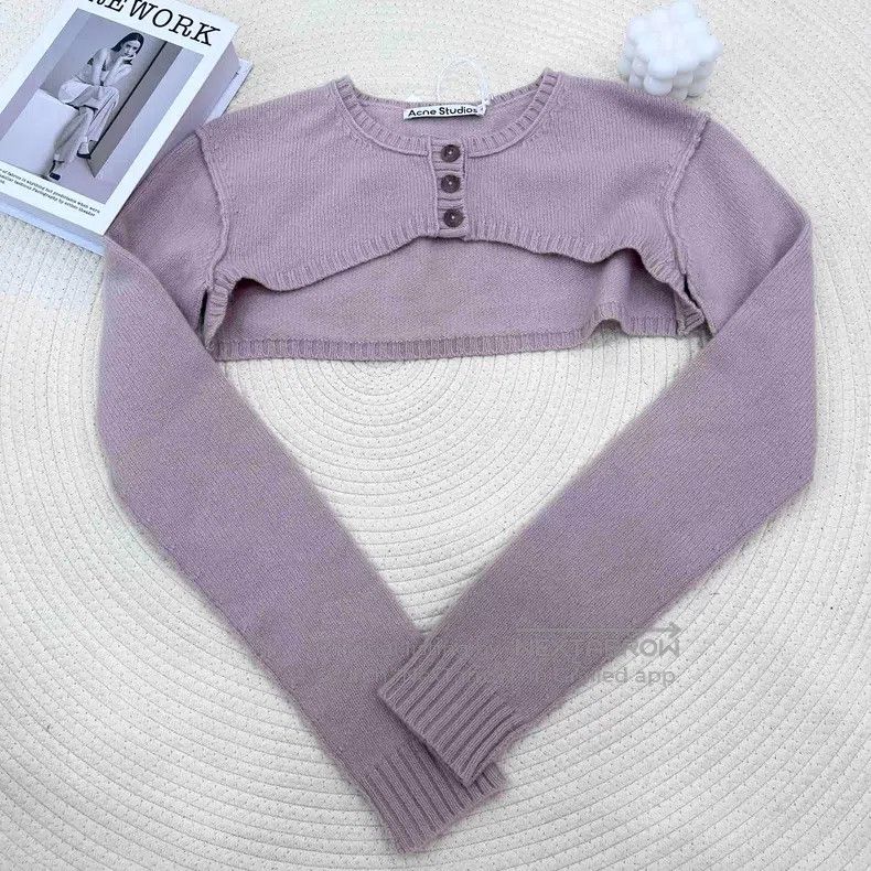 Acne Studios Acne Studios FW24 Letter Casual Short Long Sleeve Sweater, Size XS / US 0-2 / IT 36-38 - 3 Thumbnail