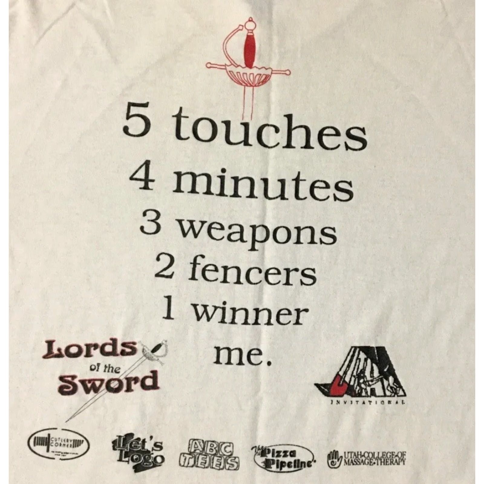 Vintage VINTAGE Utah Valley Fencing Winner Shirt Men S White 90s 80s Grunge School PE Track Funny Size US S / EU 44-46 / 1 - 3 Thumbnail