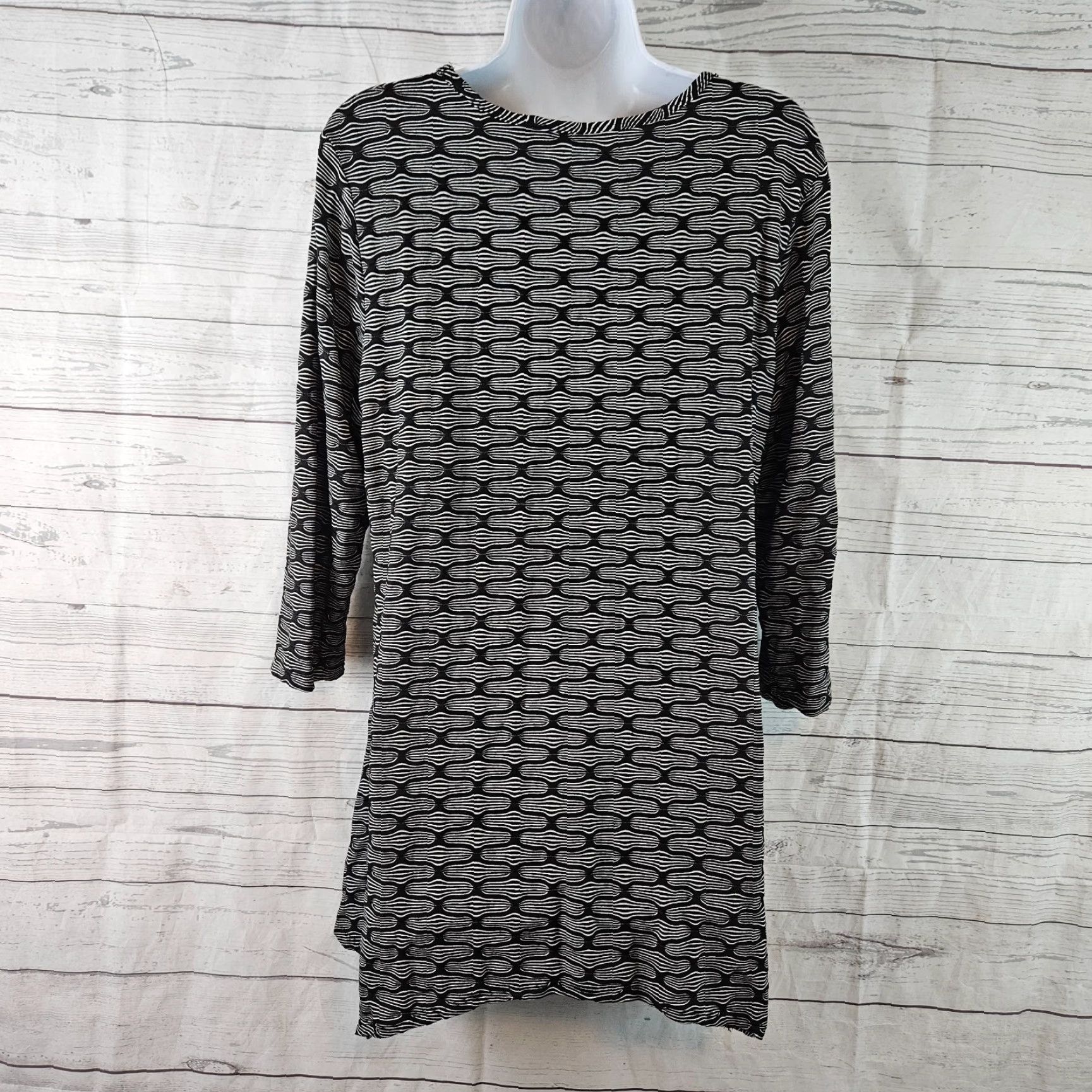 Vintage Tianello Womens Tunic L Black 3/4 Sleeve Viscose Shirt Adult Large Womens Tunic Black 3/4 Sleeve Tianello Size L / US 10 / IT 46 - 3 Thumbnail