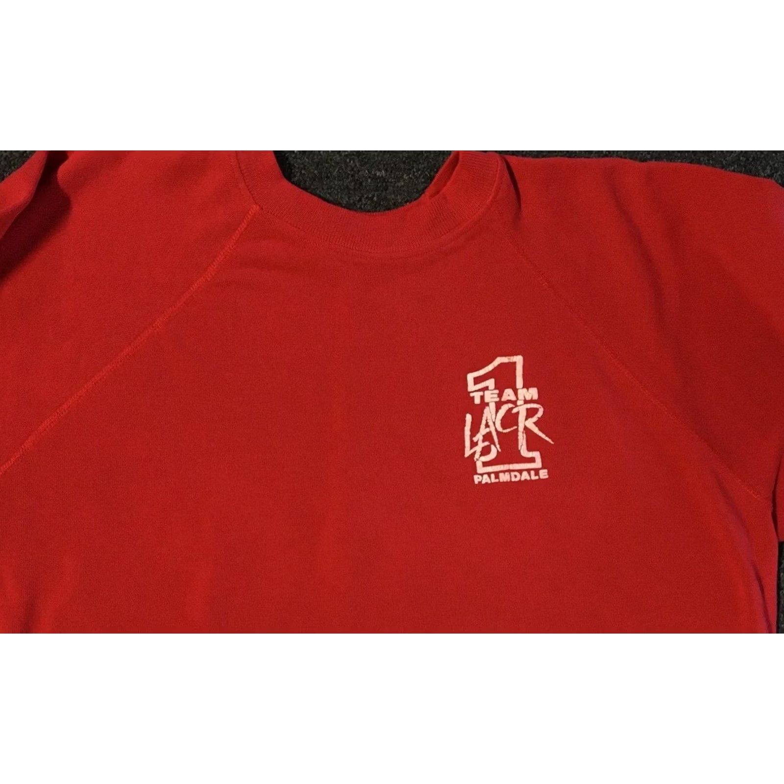 Vintage Vintage 80s LACR Palmdale Racing Team #1 Faded Sweatshirt S M Boxy Motocross Grunge Size US S / EU 44-46 / 1 - 4 Thumbnail