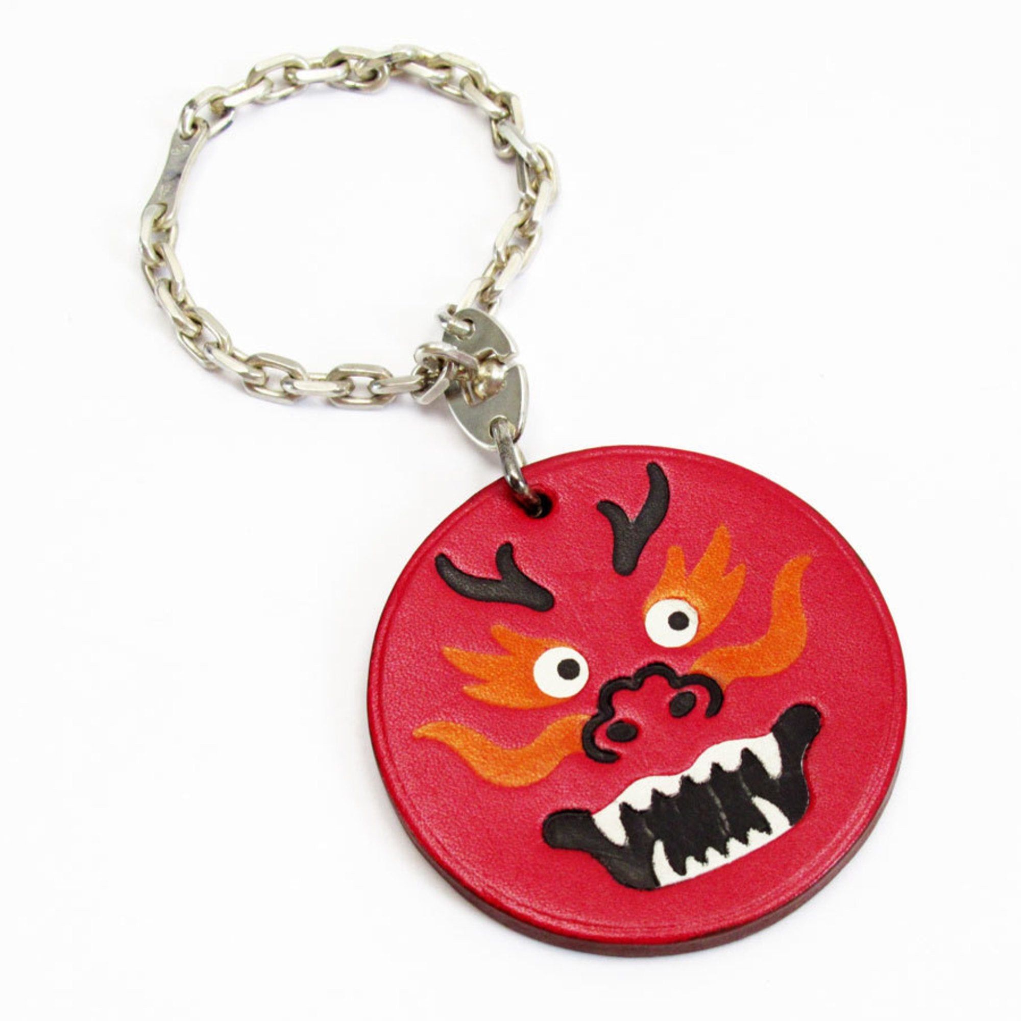 image of Hermes Charm Dragon Leather/silver 925 Red/silver Women's W0259A