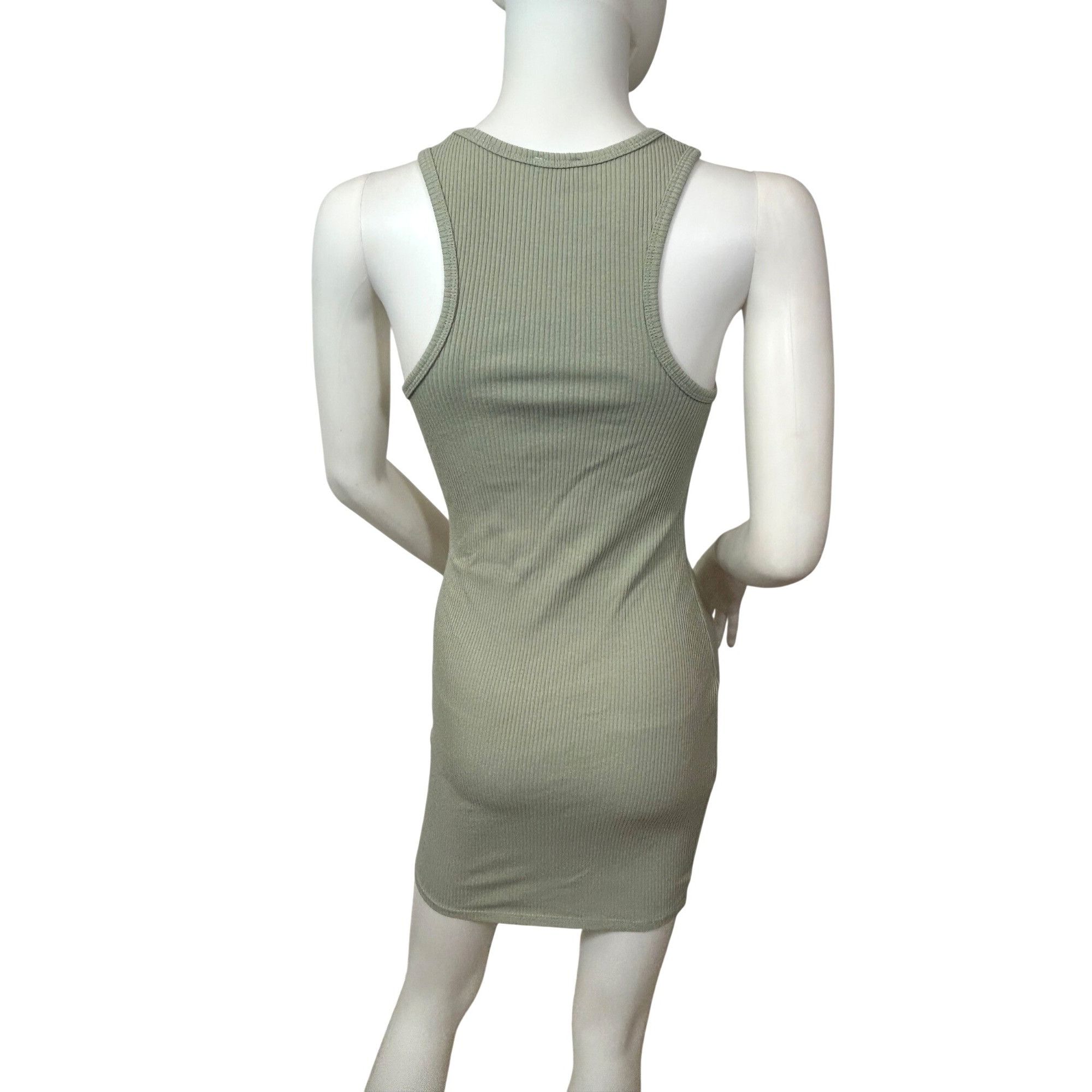 Cotton On Cotton On Racerback Dress S Sage Green Bodycon Ribbed Mini S Size S / US 4 / IT 40 - 4 Thumbnail