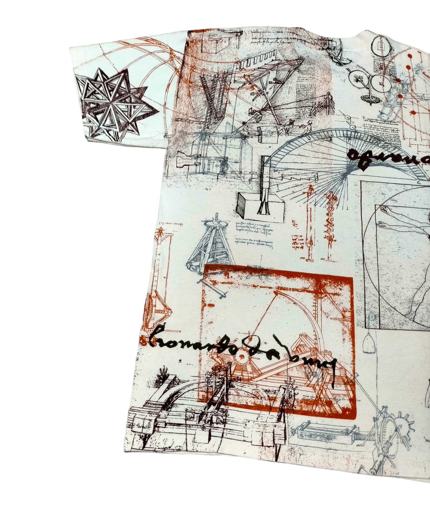 Vintage Leonardo Da Vinci All Over Print Wilwood Art tee Size US M / EU 48-50 / 2 - 5 Thumbnail