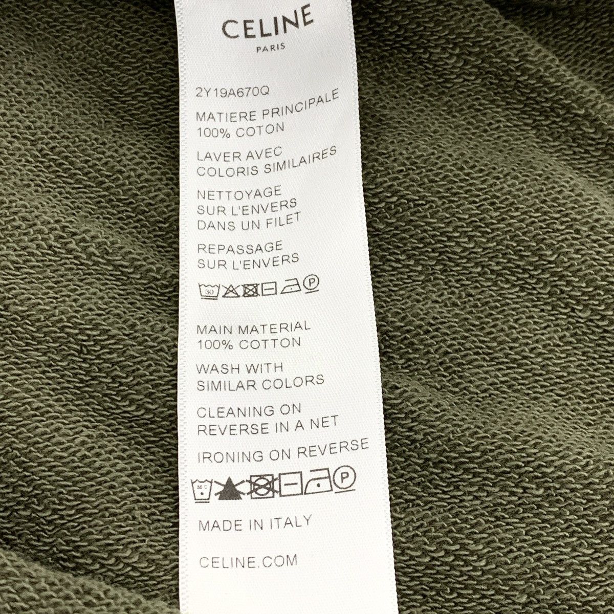 Celine Celine Army Green Letter Print Short Sleeve T-shirt K26WX Size XS / US 0-2 / IT 36-38 - 8 Thumbnail