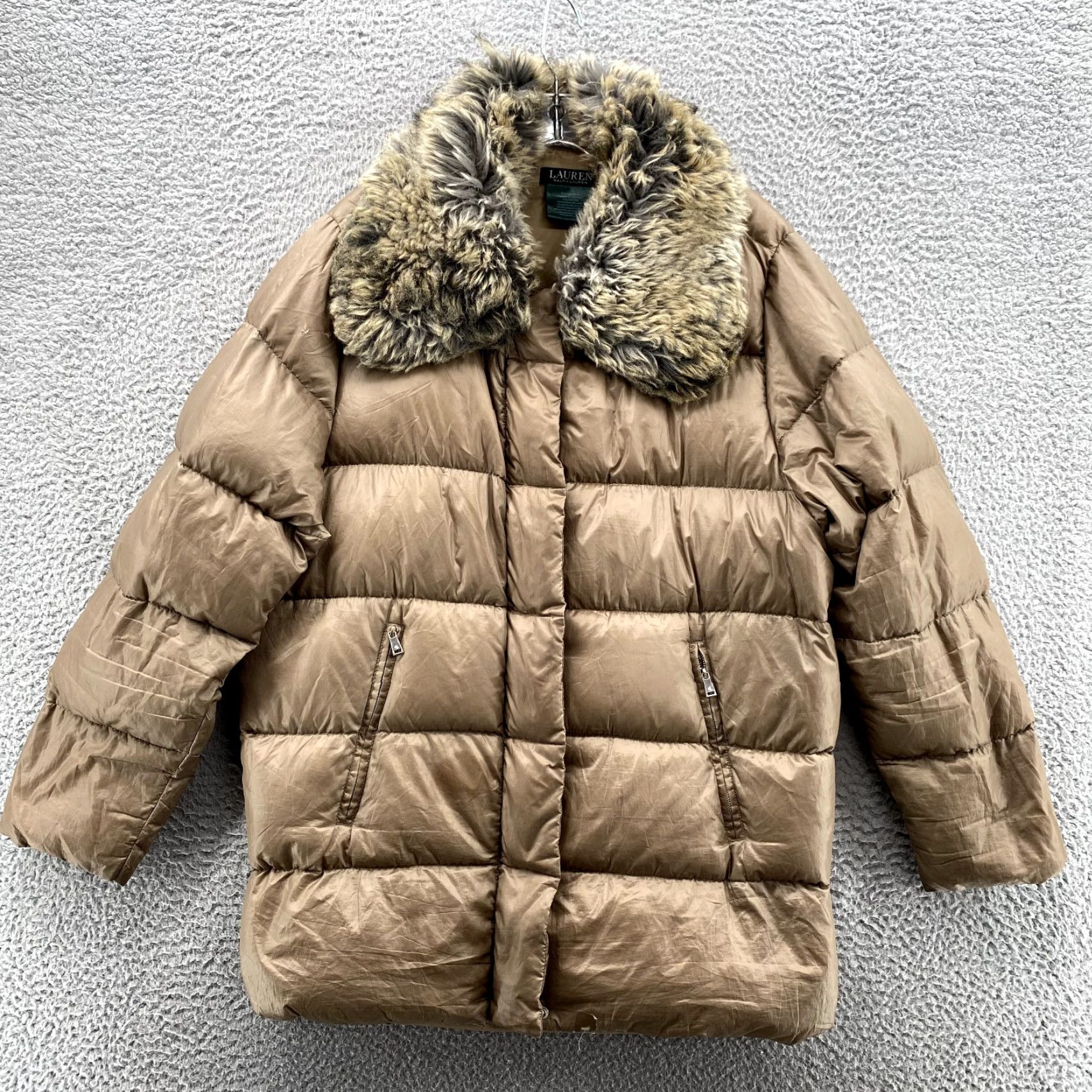 Ralph Lauren Lauren Ralph Lauren Puffer Down Jacket Womens Beige Faux Fur Trim Parka Mob Chic Beiges Size M / US 6-8 / IT 42-44 - 2 Thumbnail