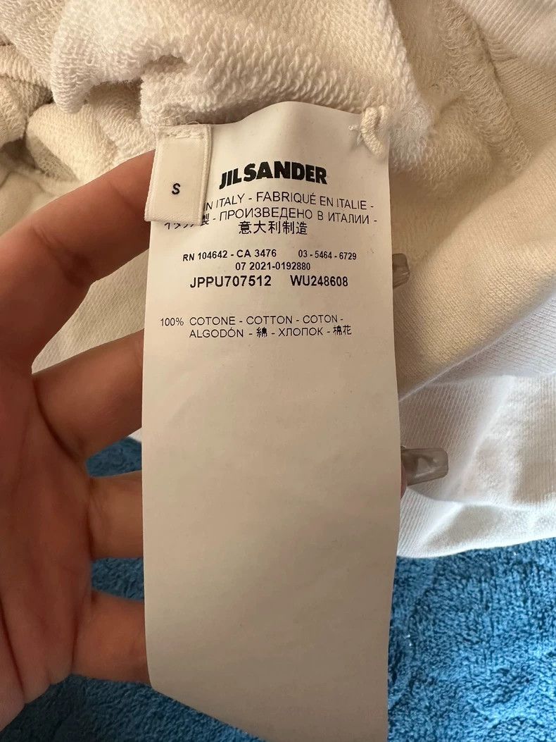 Jil Sander Jil Sander White small logo hooded shoulder sweatshirt Size S / US 4 / IT 40 - 6 Thumbnail
